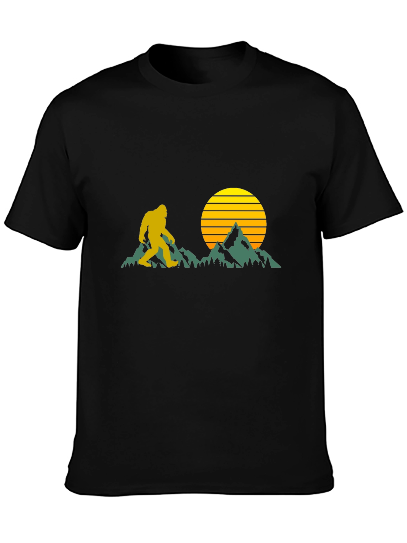 Bigfoot Sunset Black T-Shirt