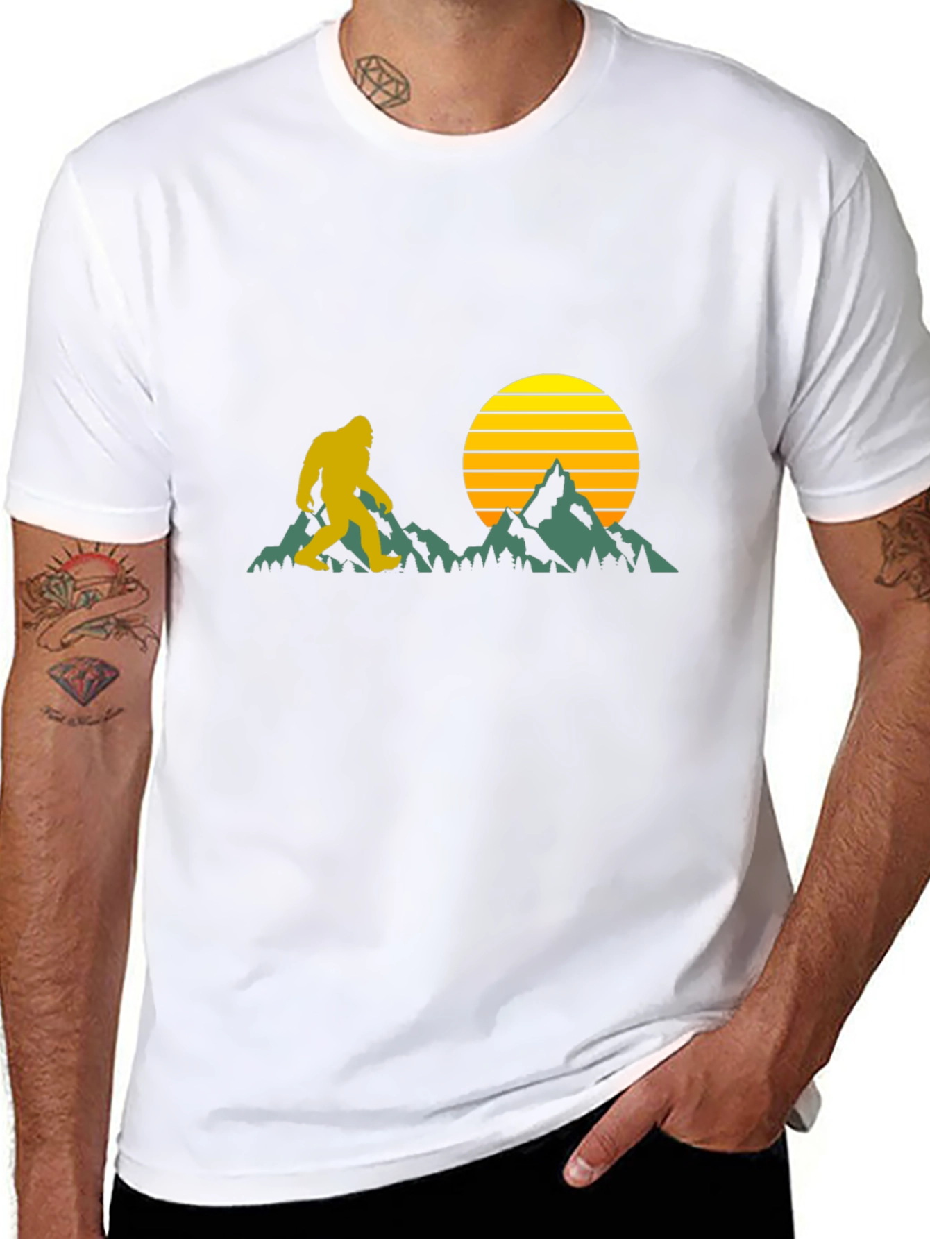 Bigfoot Sunset Black T-Shirt