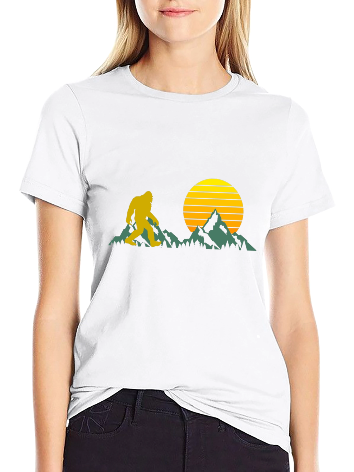 Bigfoot Sunset Black T-Shirt
