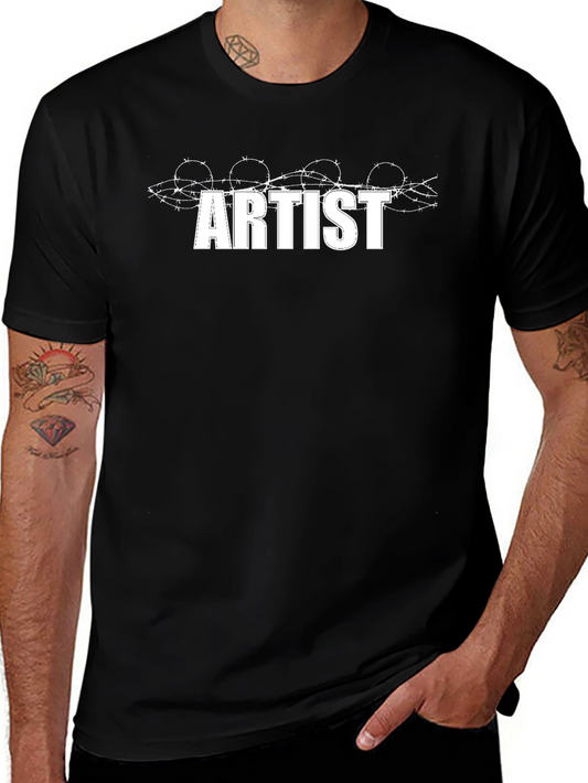 Artist Barbed Wire Graphic Tee - Mens Black T-Shirt