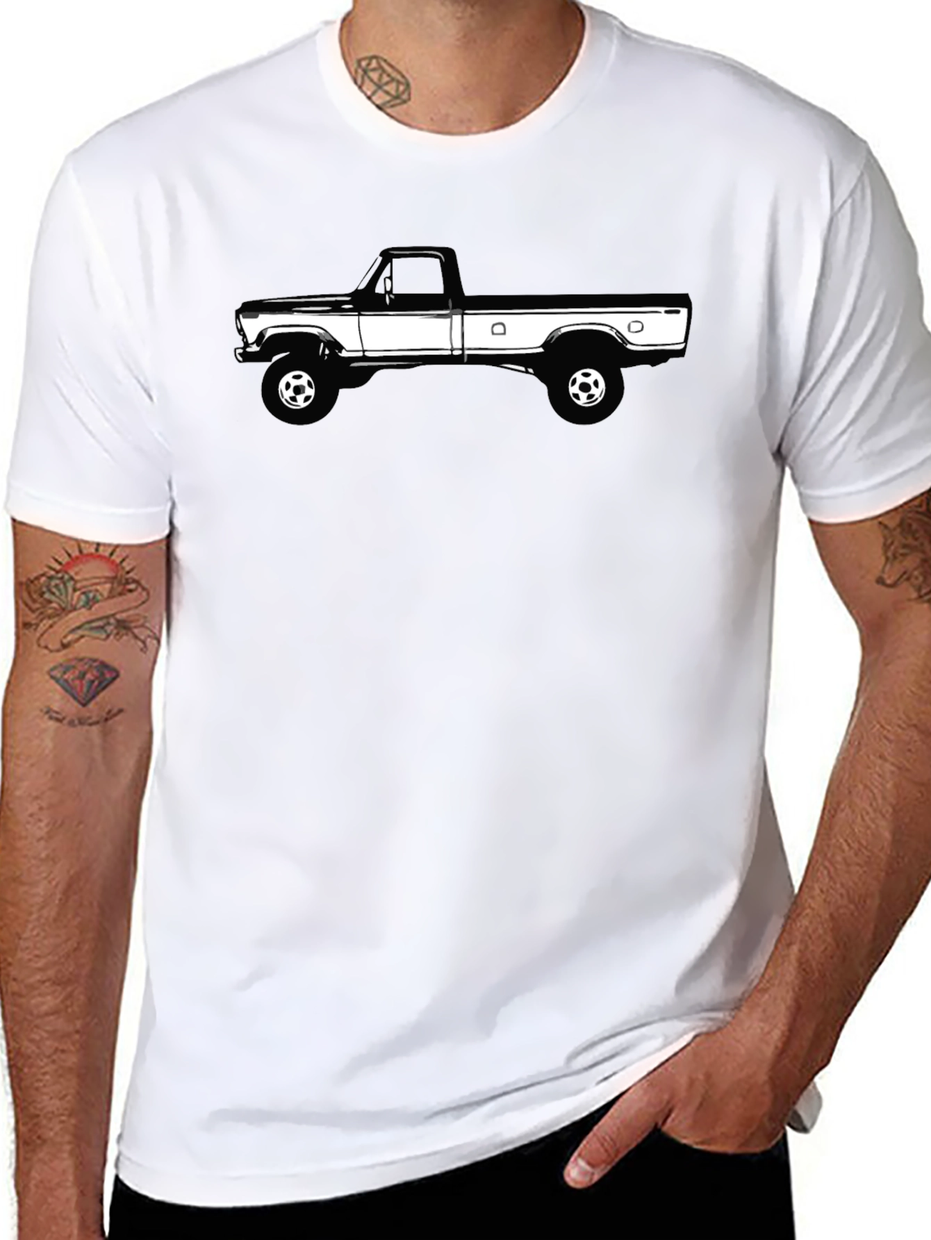 Black Truck Graphic T-Shirt for Men