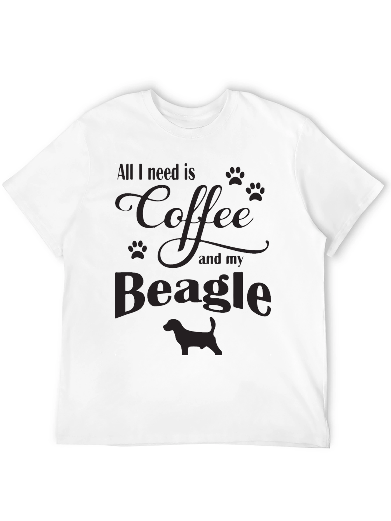 Coffee and Beagle Graphic Tee Shirt