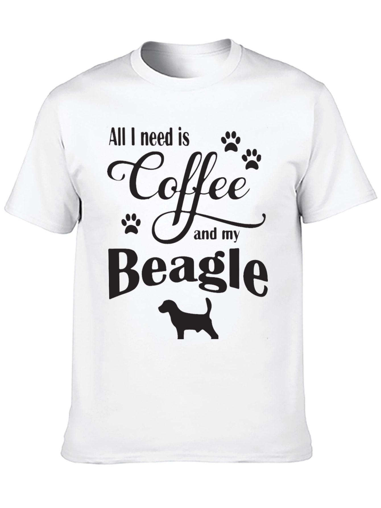 Coffee and Beagle Graphic Tee Shirt