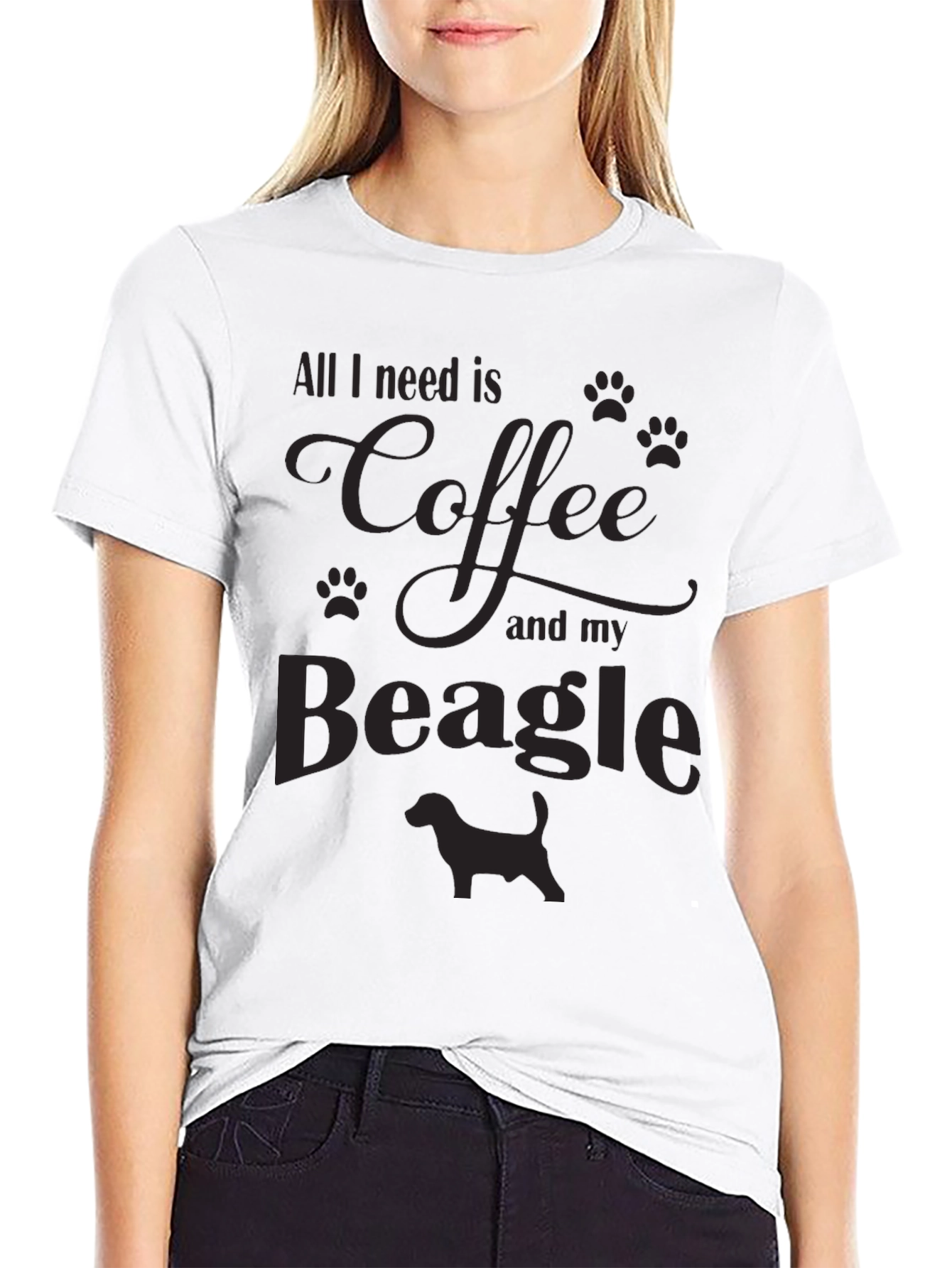 Coffee and Beagle Graphic Tee Shirt