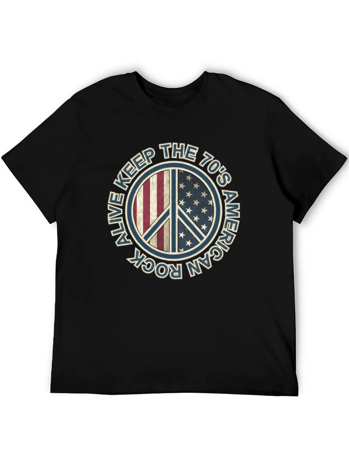 Keep The 70s Alive T-Shirt Peace Sign American Rock