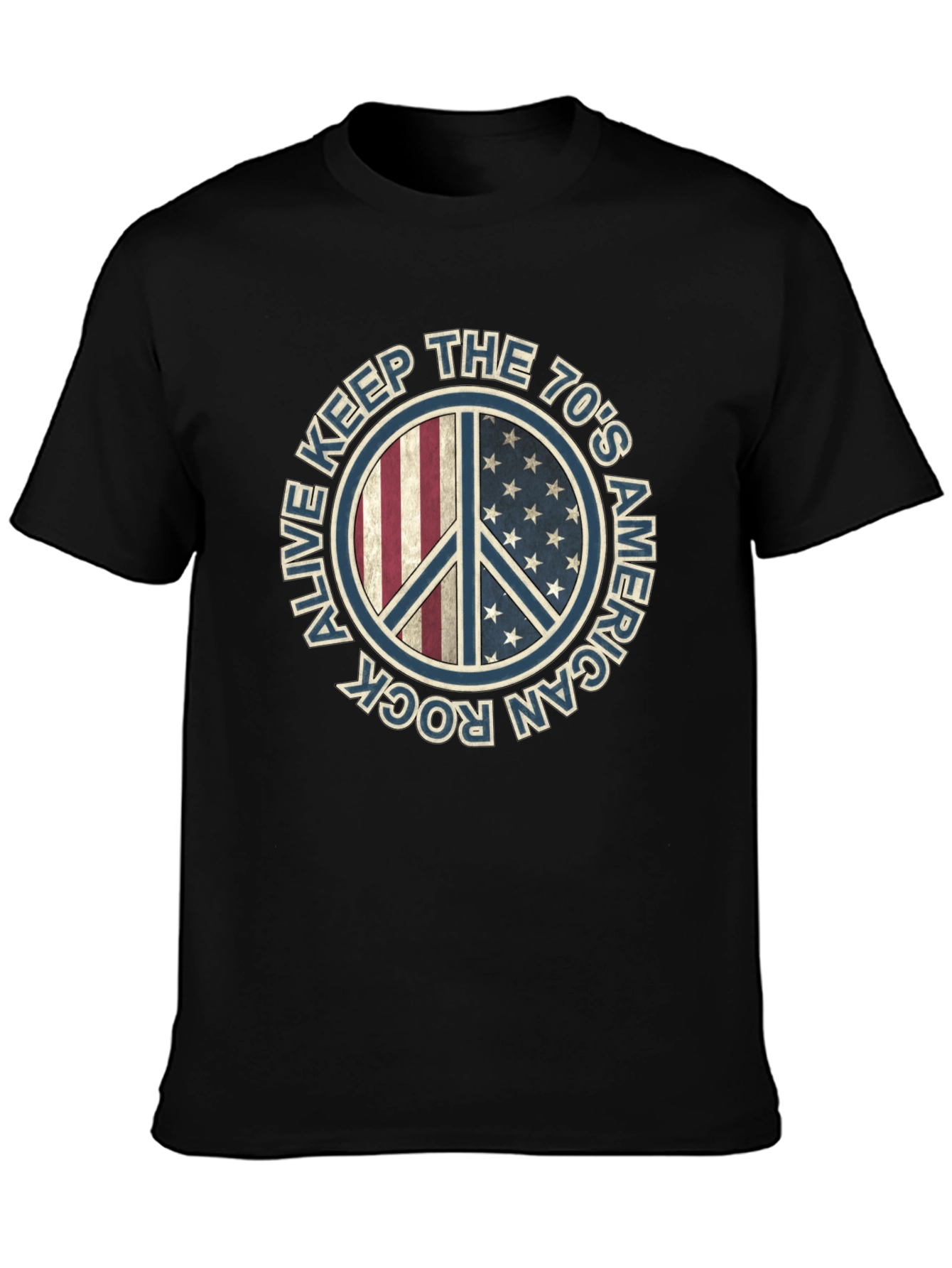 Keep The 70s Alive T-Shirt Peace Sign American Rock