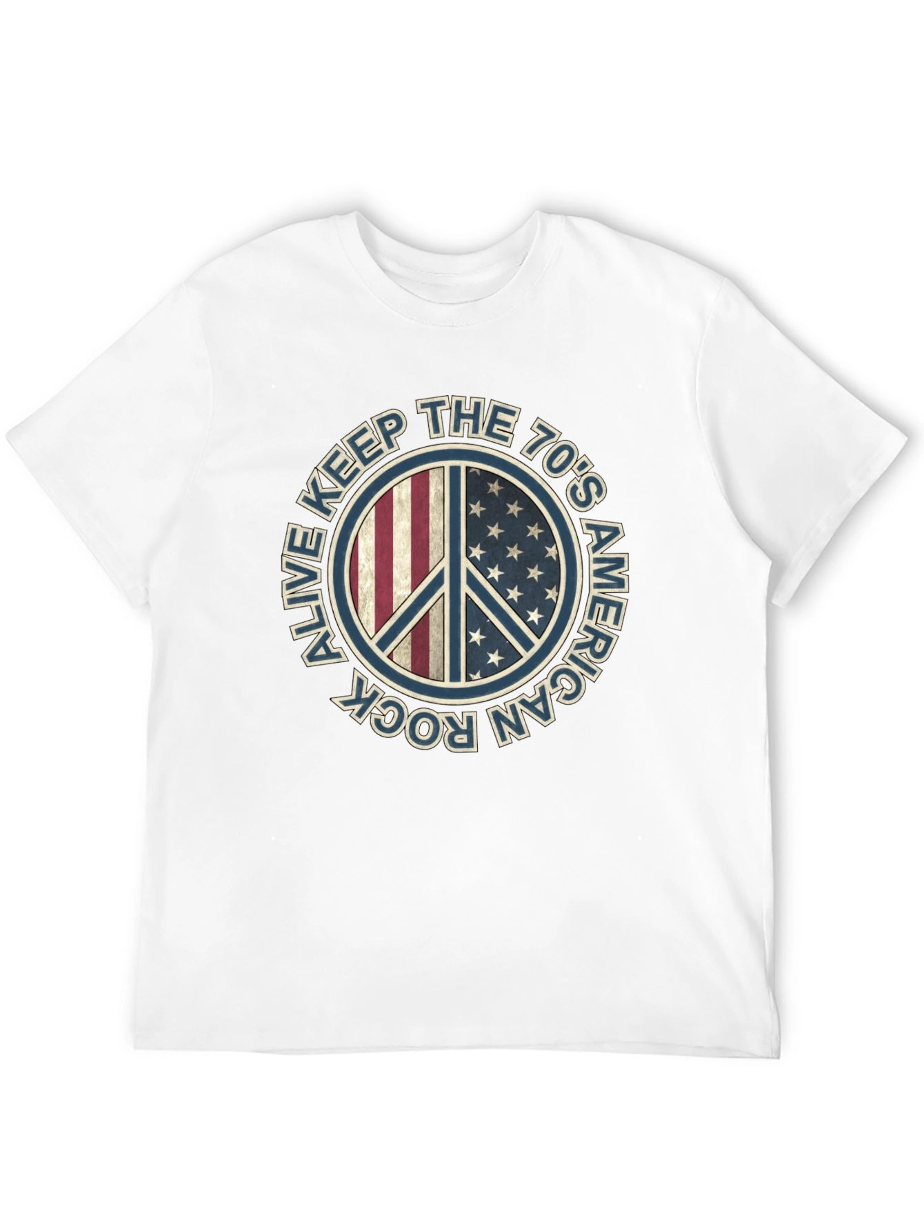 Keep The 70s Alive T-Shirt Peace Sign American Rock