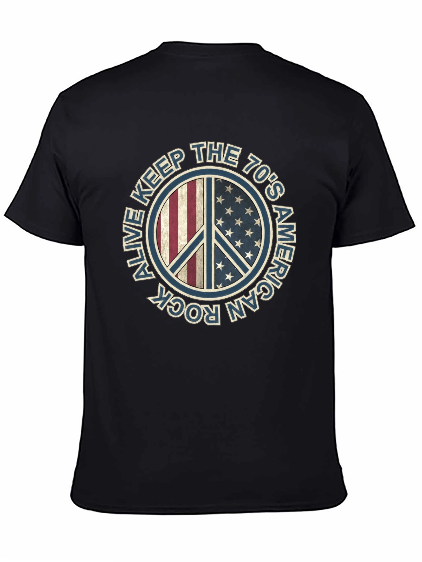 Keep The 70s Alive T-Shirt Peace Sign American Rock