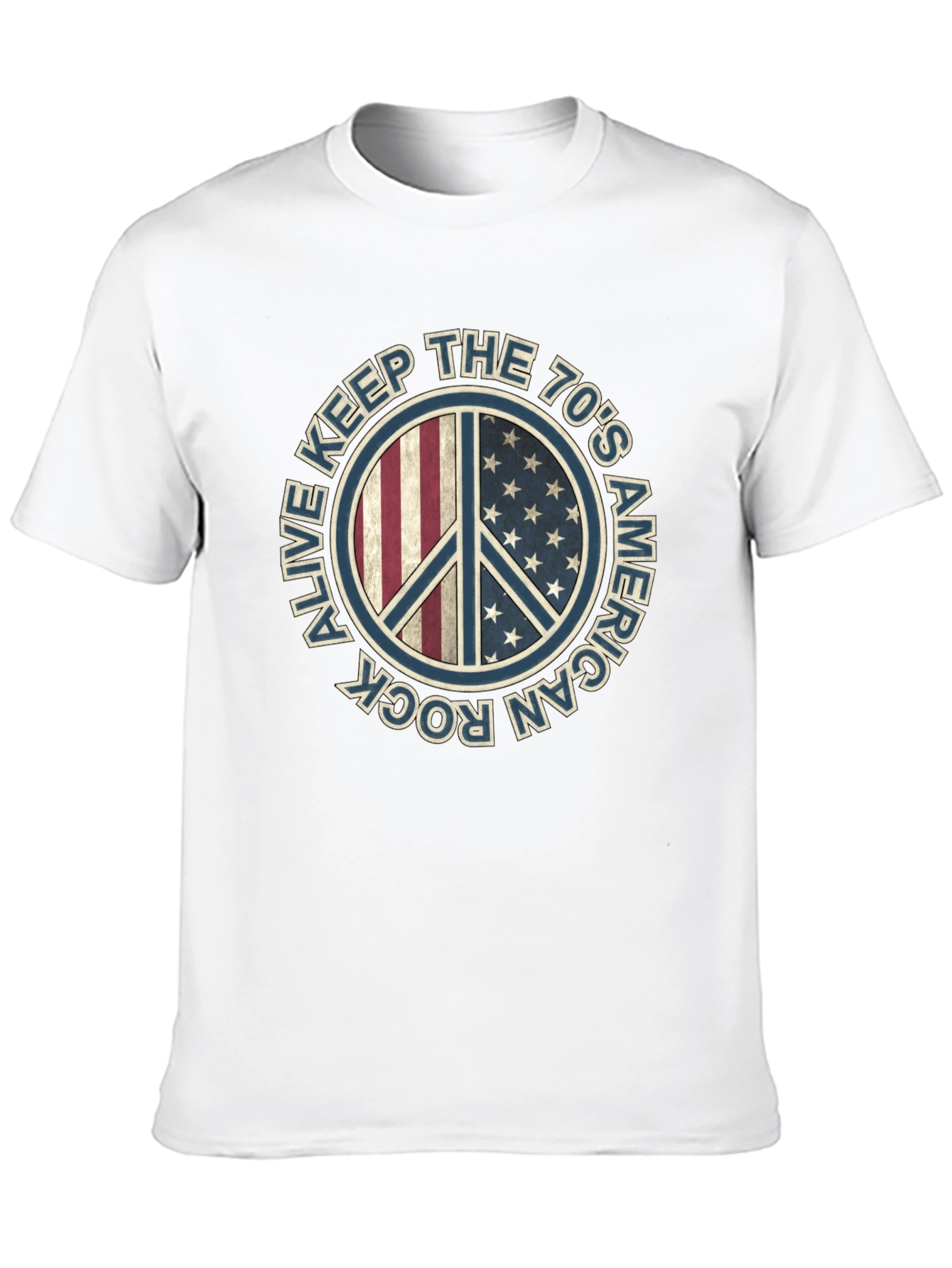 Keep The 70s Alive T-Shirt Peace Sign American Rock