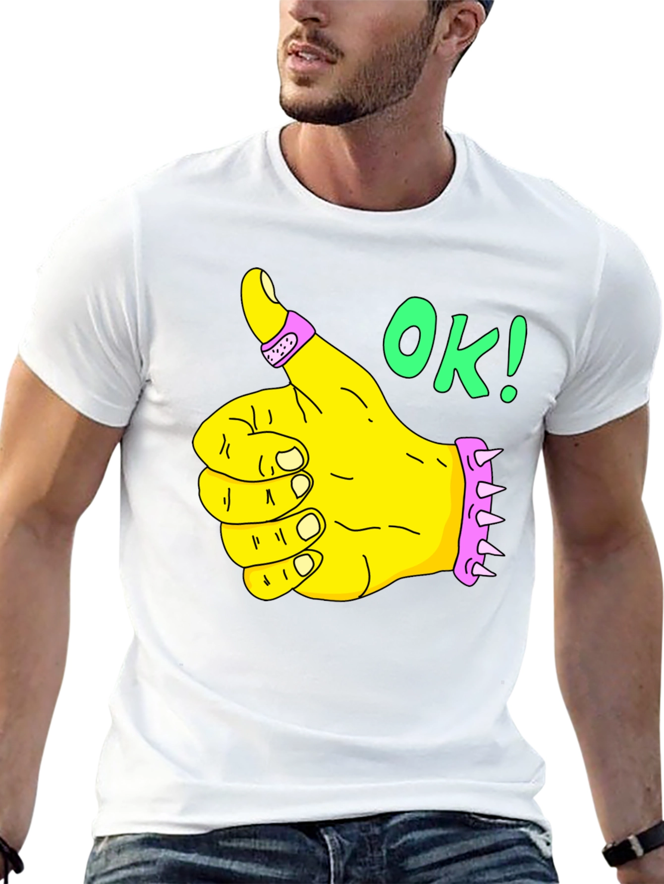 Thumbs Up OK! Graphic T-Shirt - Black