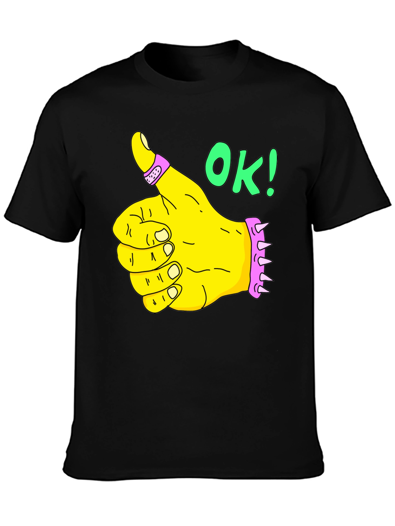 Thumbs Up OK! Graphic T-Shirt - Black