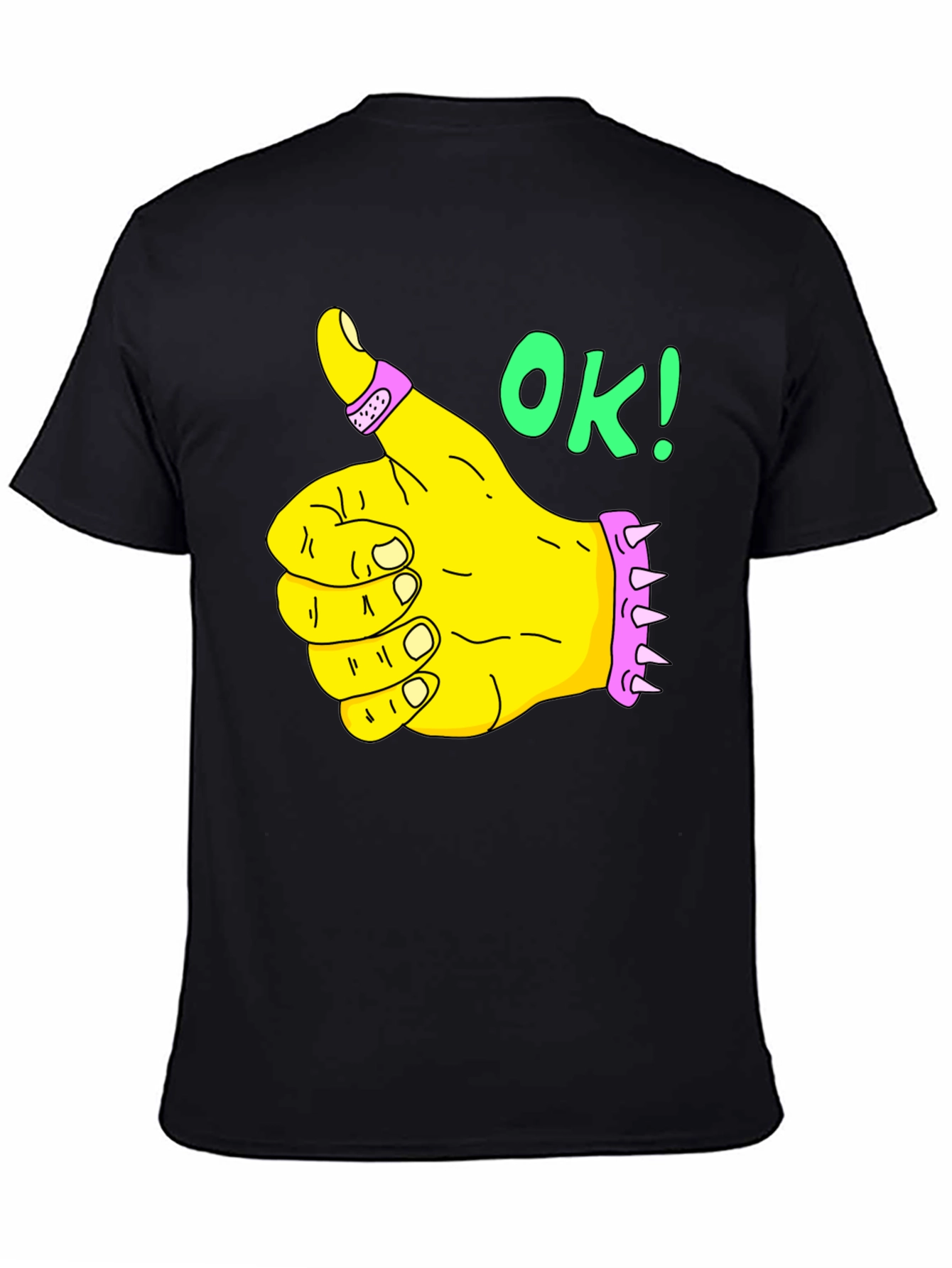 Thumbs Up OK! Graphic T-Shirt - Black