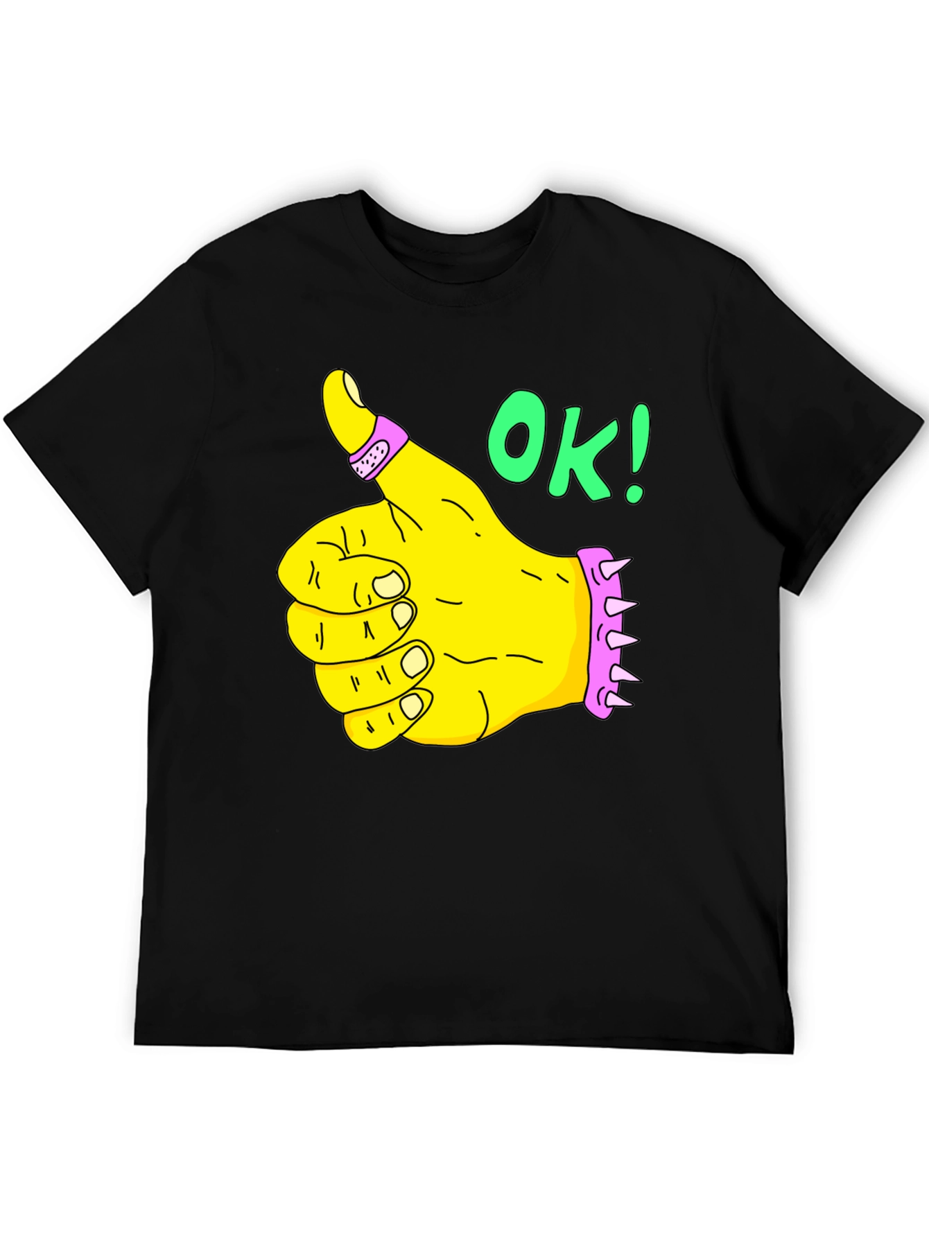 Thumbs Up OK! Graphic T-Shirt - Black