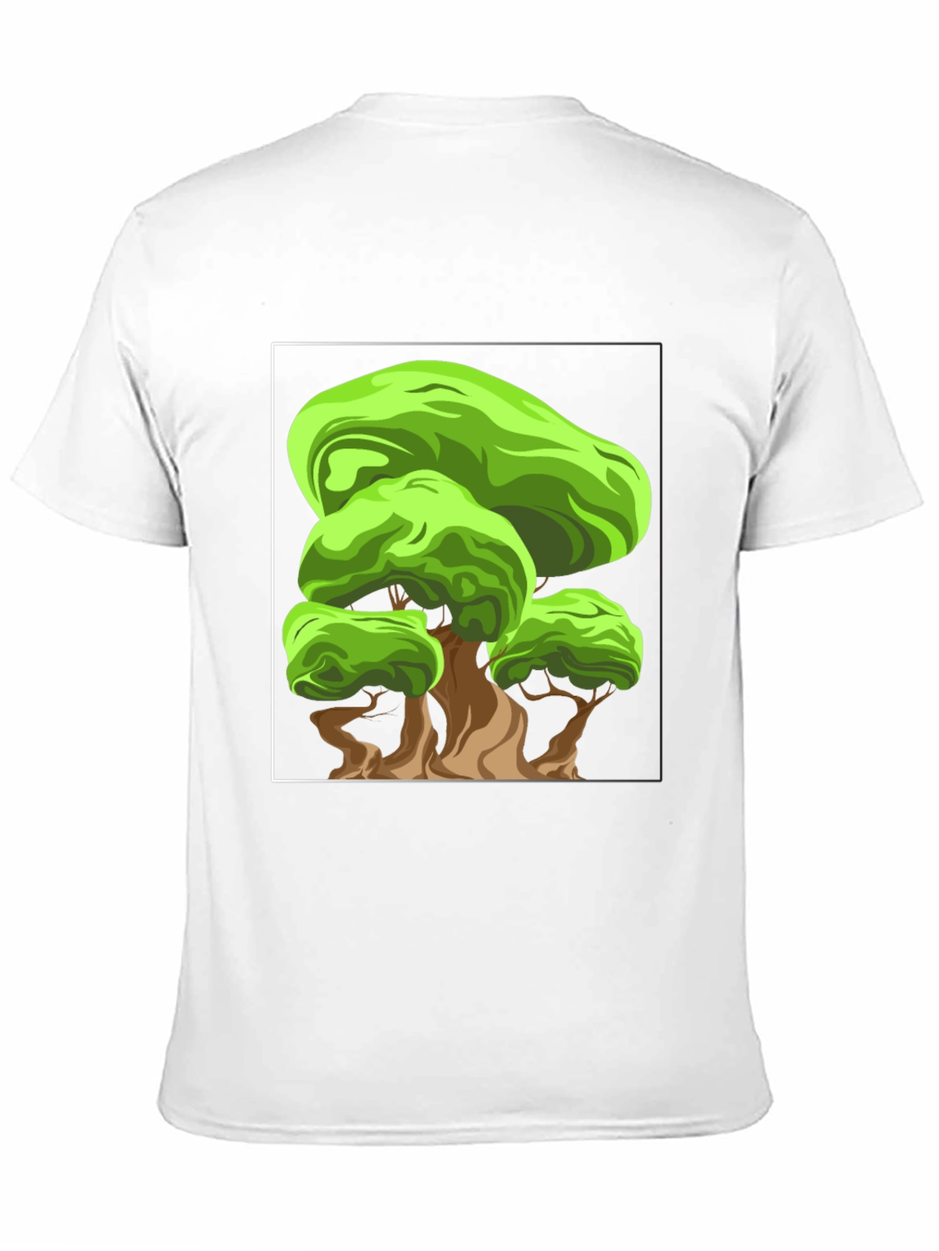Cartoon Tree Graphic Black T-Shirt