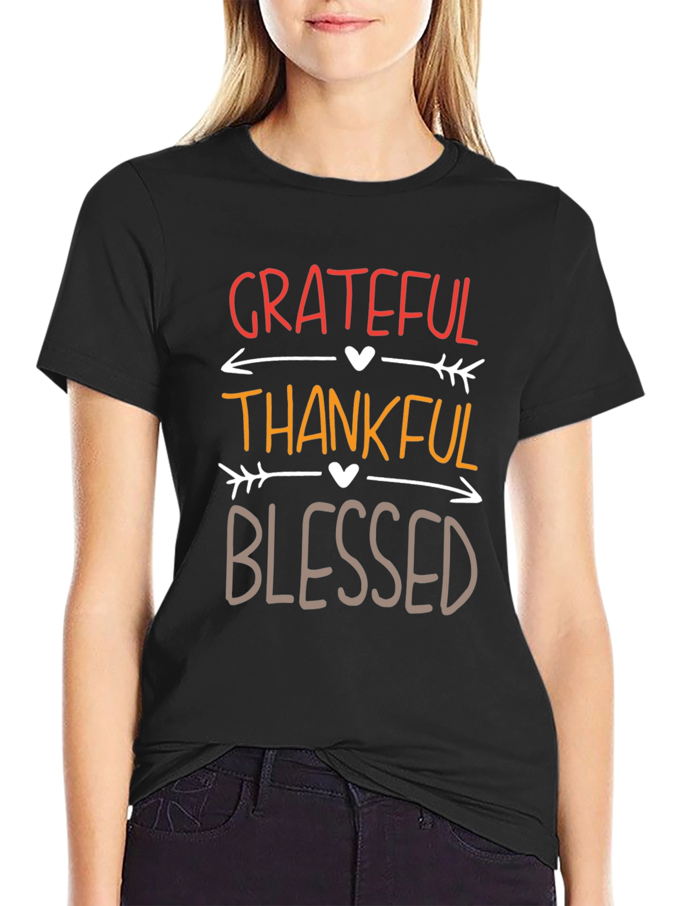 Grateful Thankful Blessed Thanksgiving T-Shirt