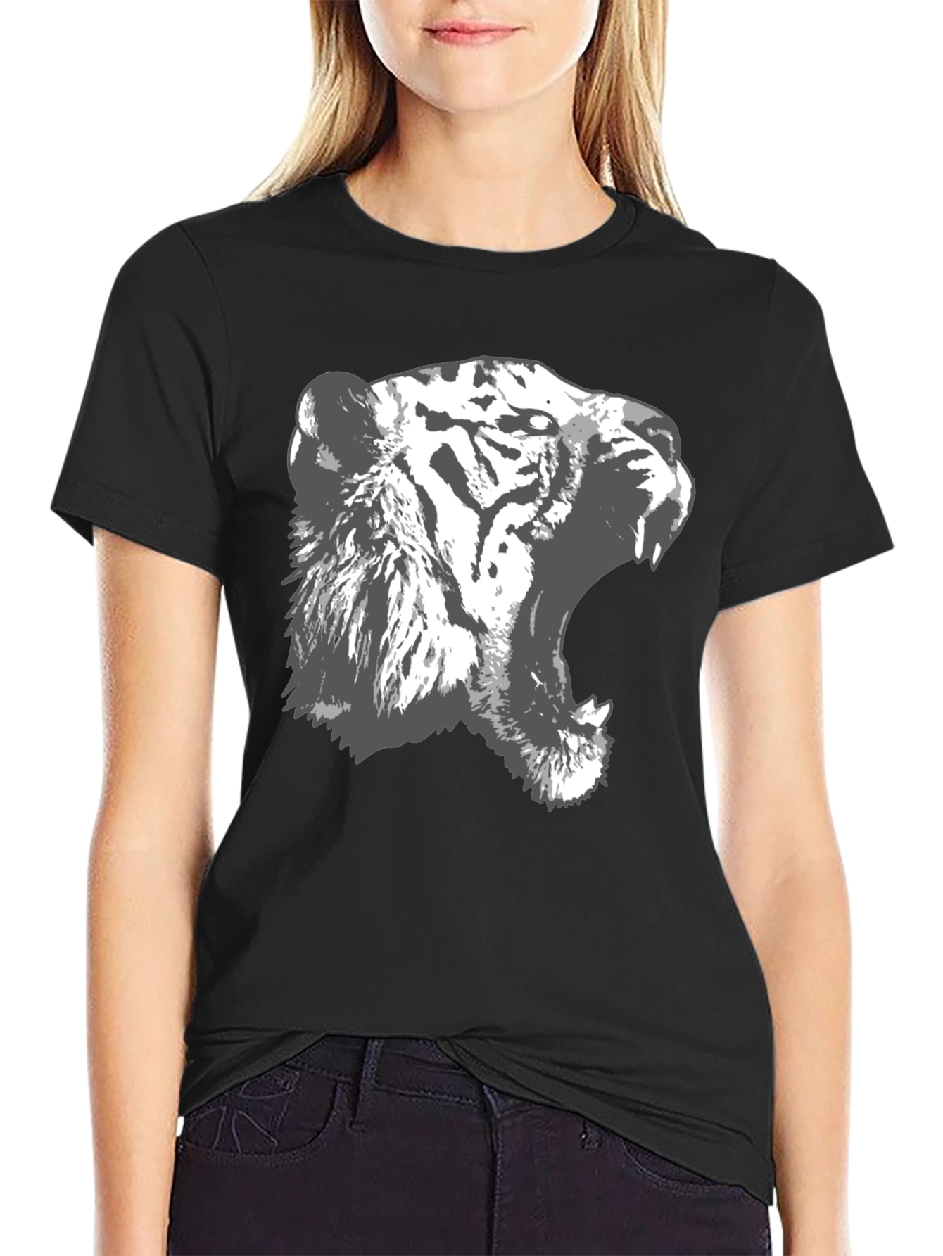 Roaring Tiger Graphic Black T-Shirt