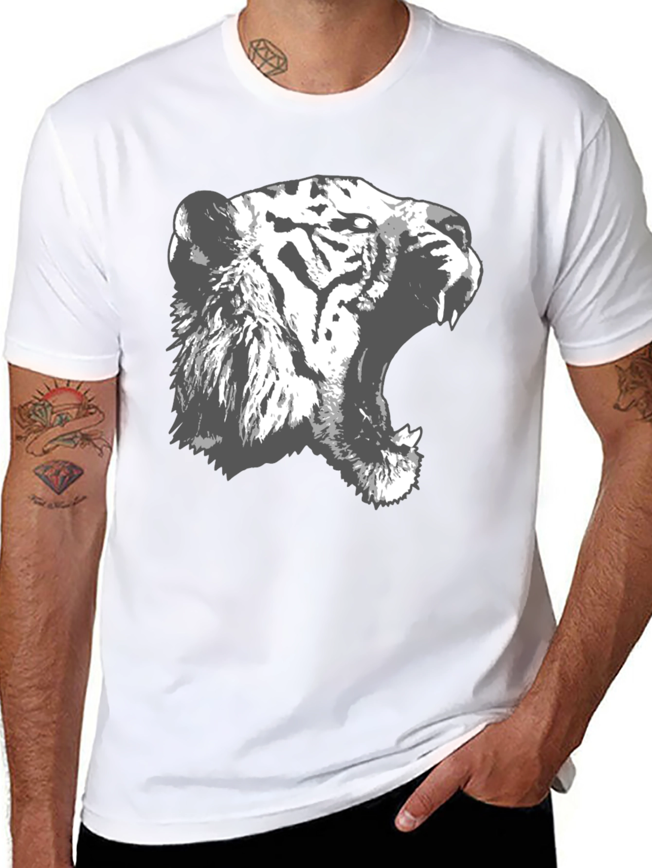 Roaring Tiger Graphic Black T-Shirt