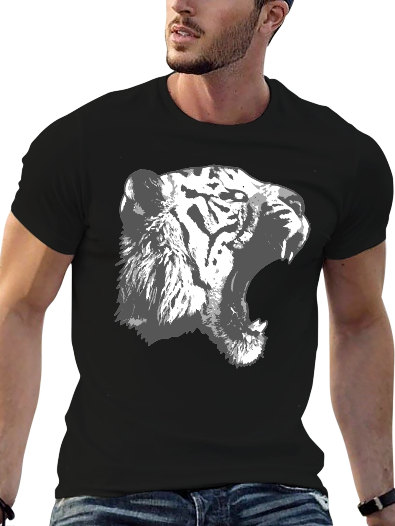 Roaring Tiger Graphic Black T-Shirt
