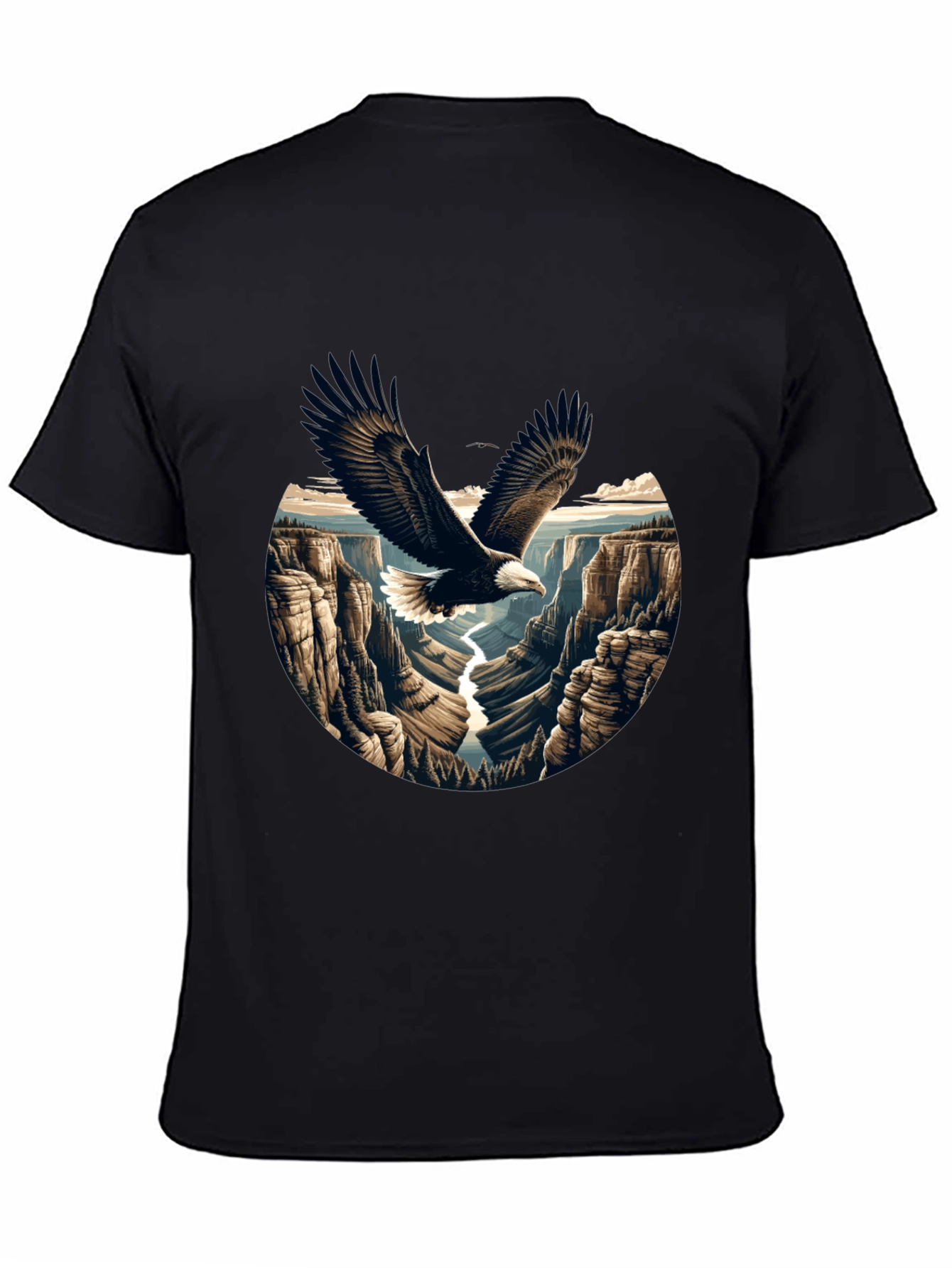 Eagle Canyon Graphic Tee - Black Cotton Blend