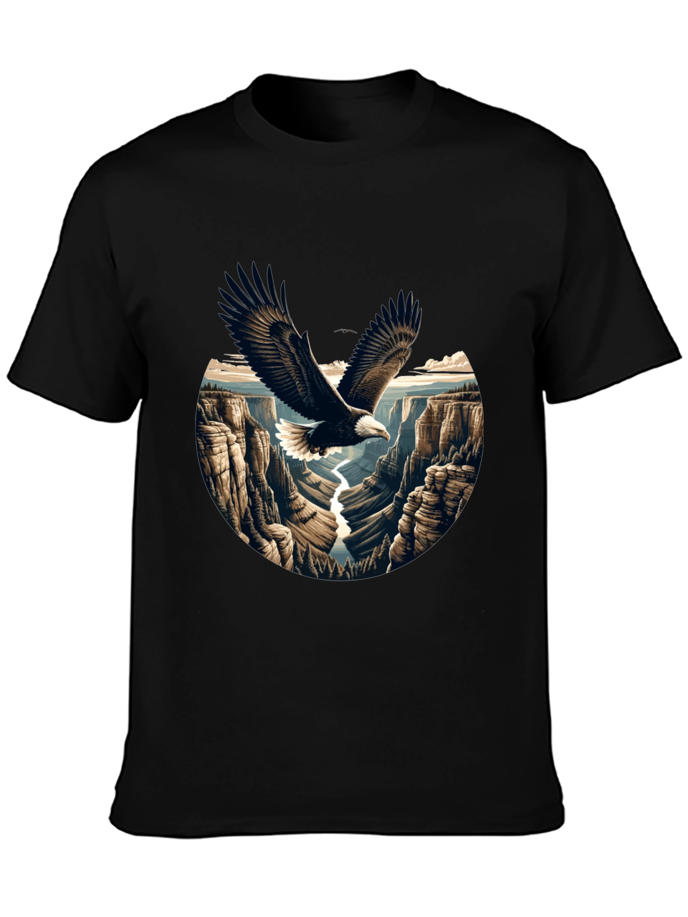 Eagle Canyon Graphic Tee - Black Cotton Blend