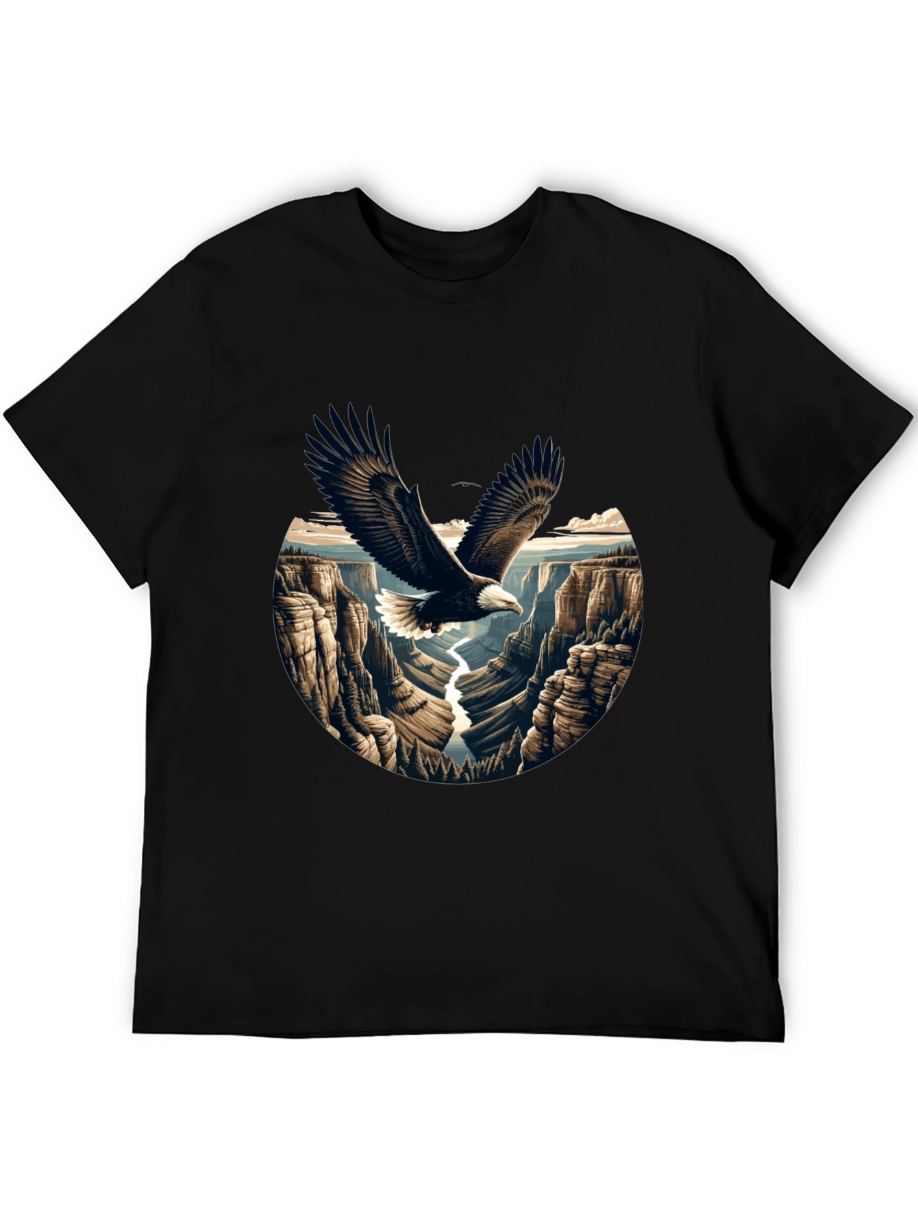 Eagle Canyon Graphic Tee - Black Cotton Blend