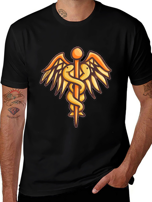 Caduceus Graphic Black T-Shirt