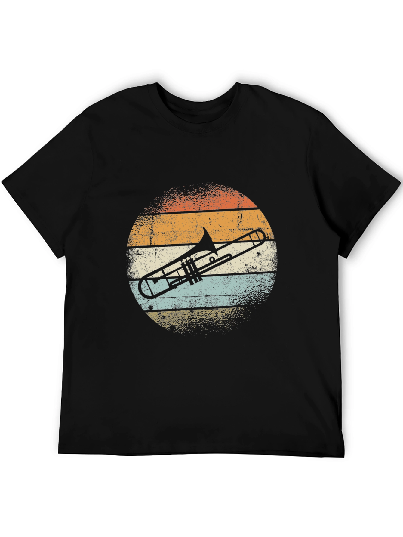 Retro Trombone Sunset T-Shirt - Musician Tee