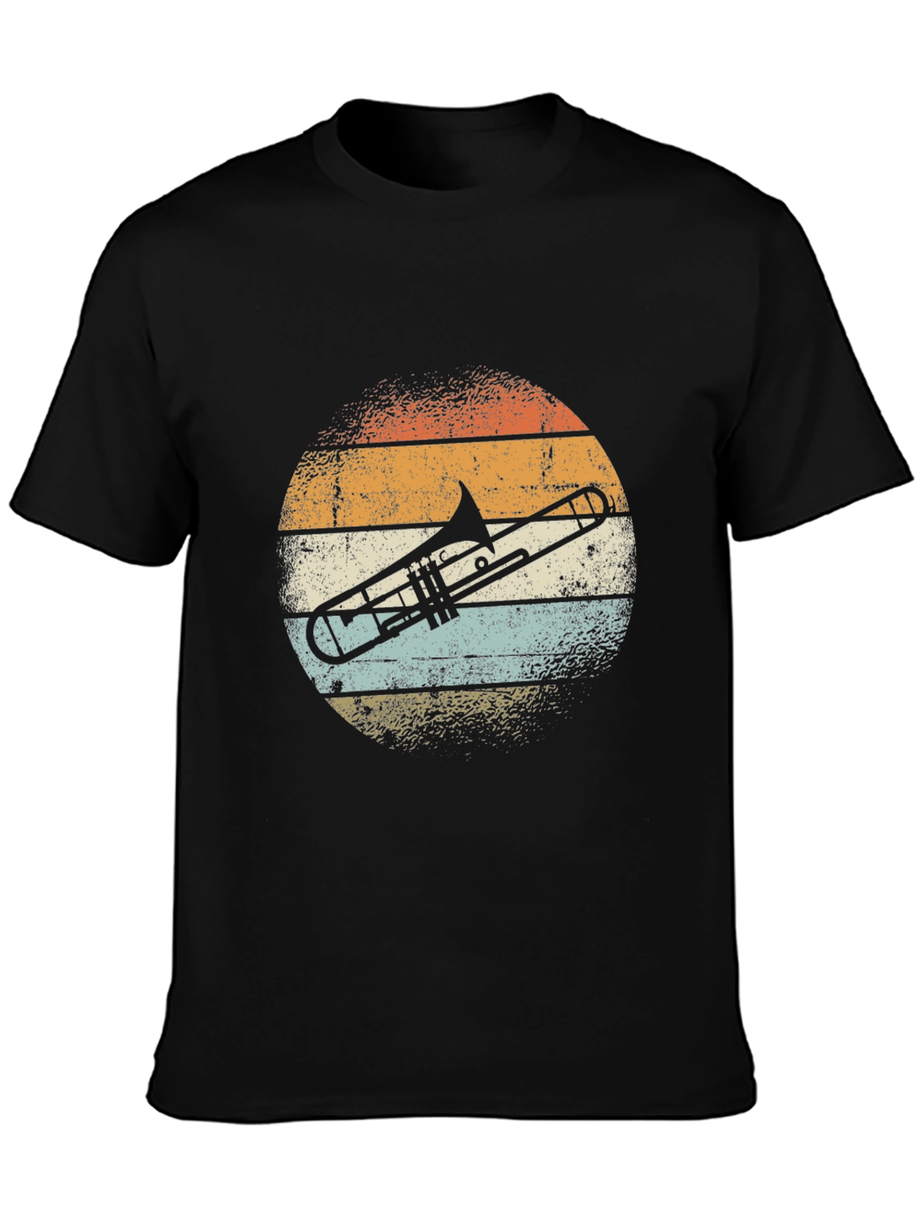 Retro Trombone Sunset T-Shirt - Musician Tee