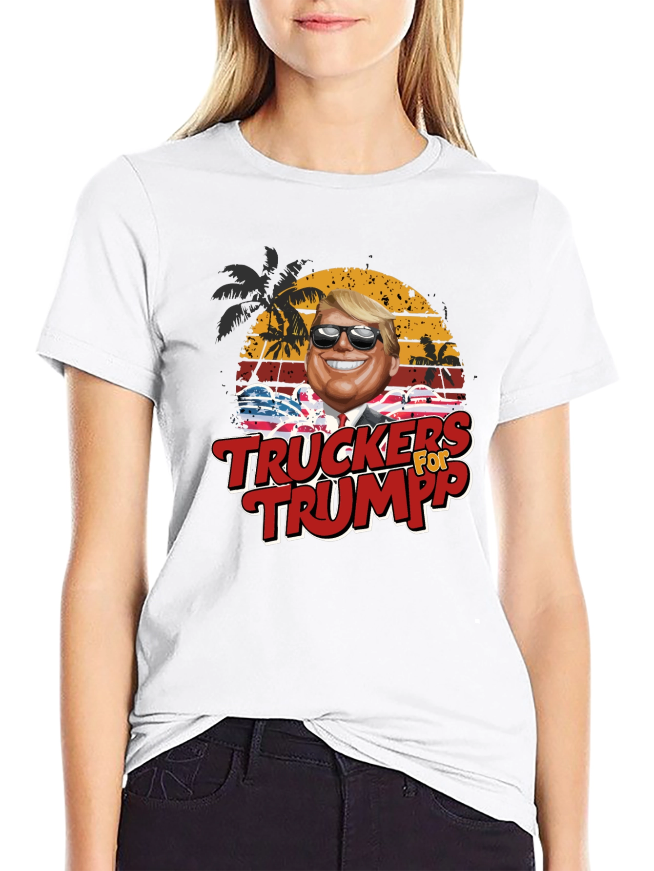 Truckers for Trump Novelty Graphic T-Shirt