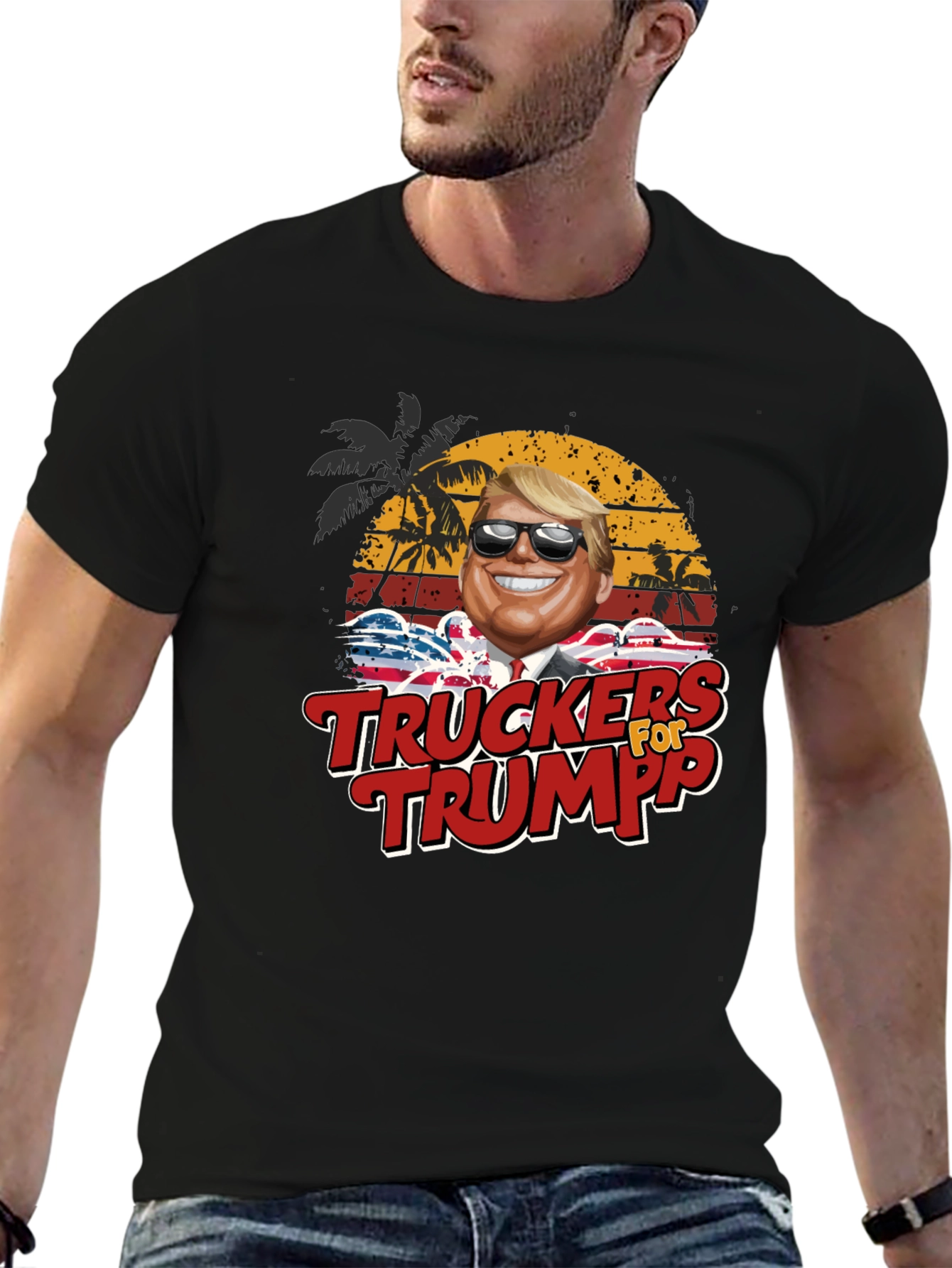 Truckers for Trump Novelty Graphic T-Shirt