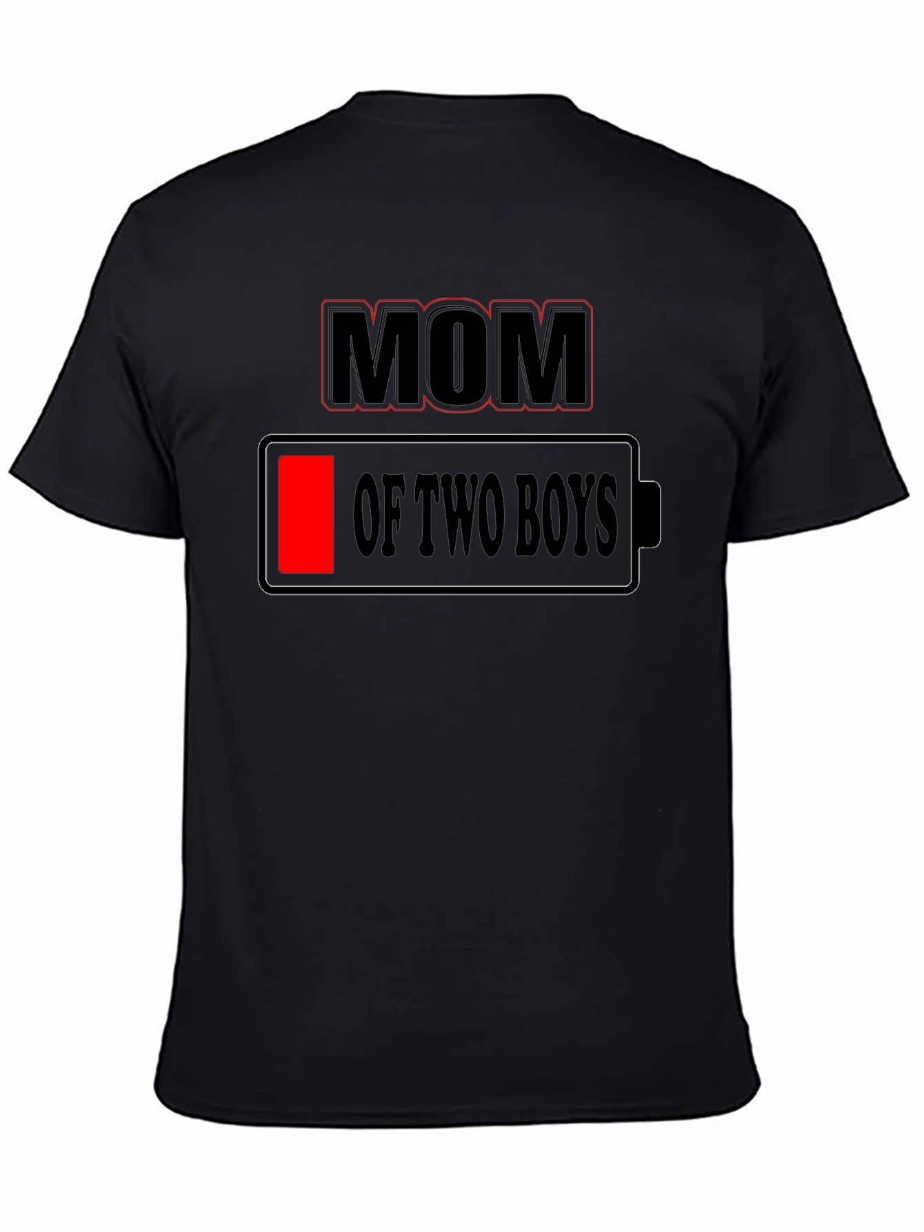 Mom of Two Boys Low Battery Graphic Tee