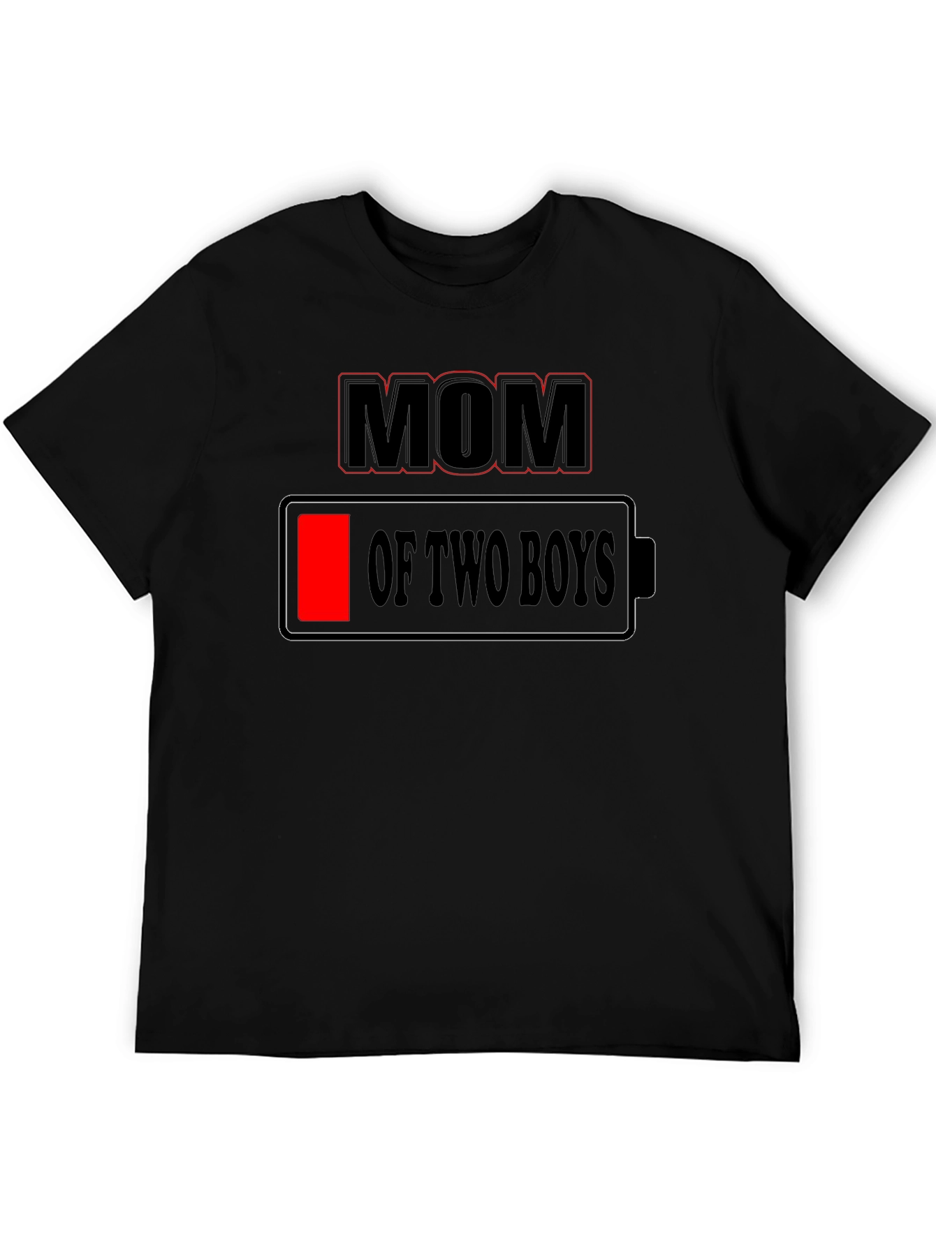 Mom of Two Boys Low Battery Graphic Tee