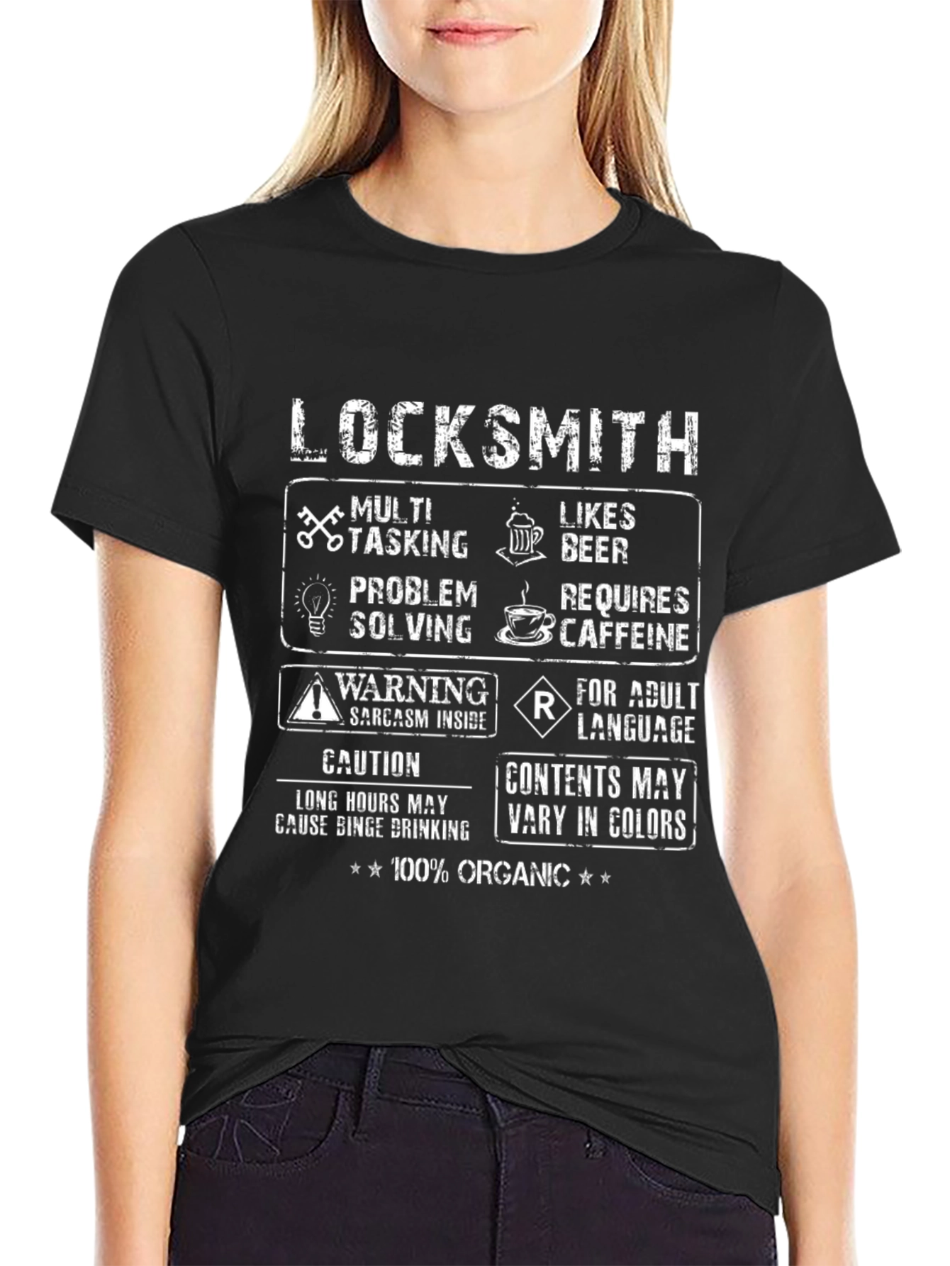 Locksmith T-Shirt: Multi-Tasking Likes Beer 100% Organic