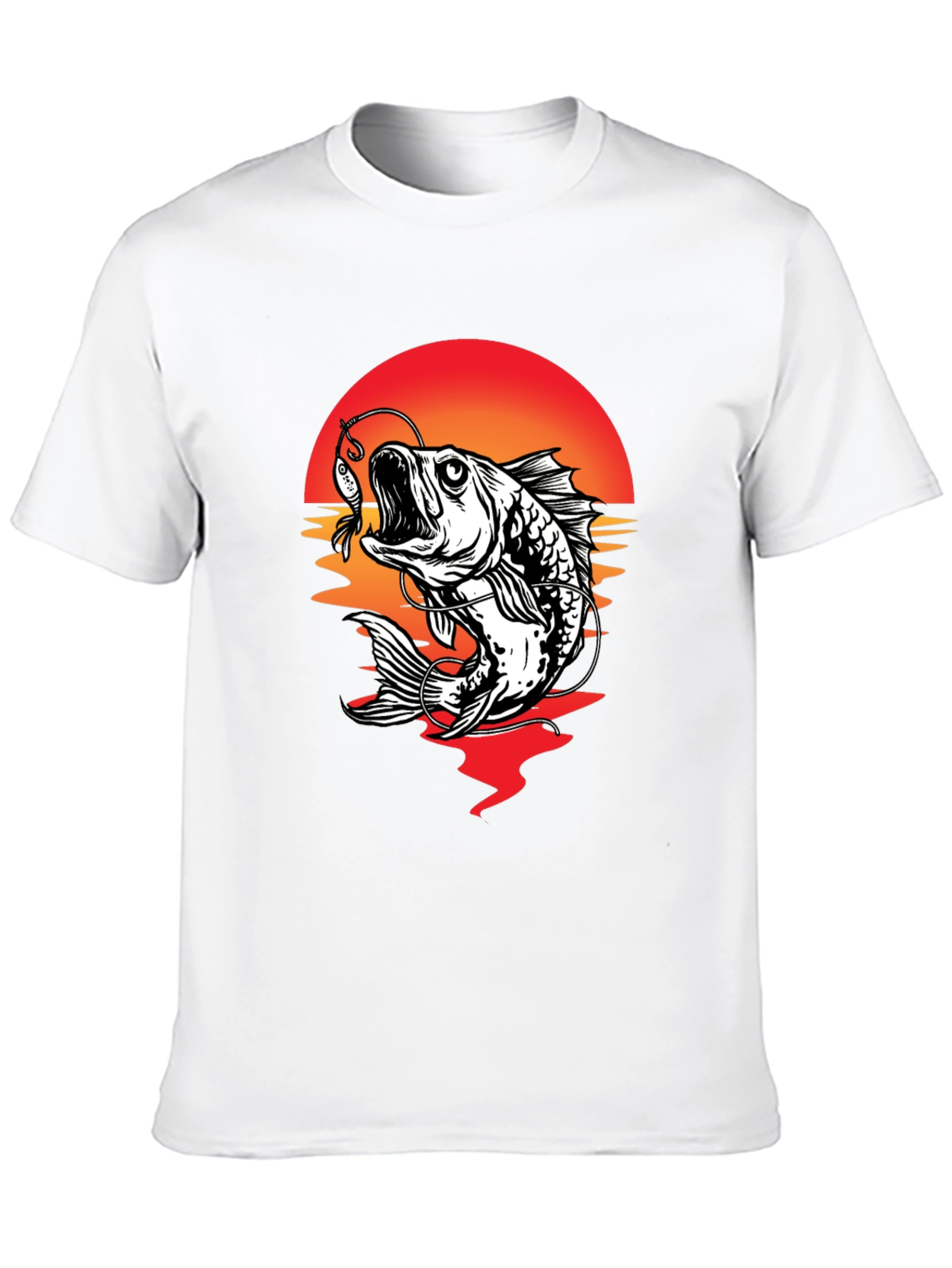 Bass Fishing Sunset Graphic Tee