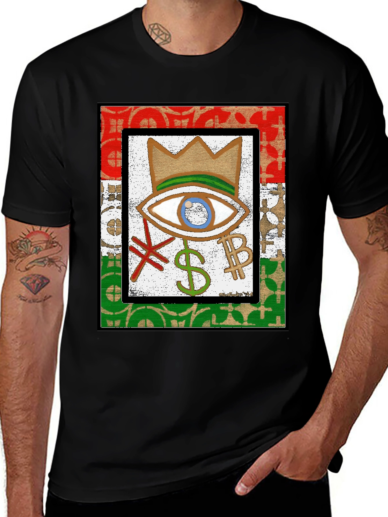 Eye Crown Money T-Shirt - Black