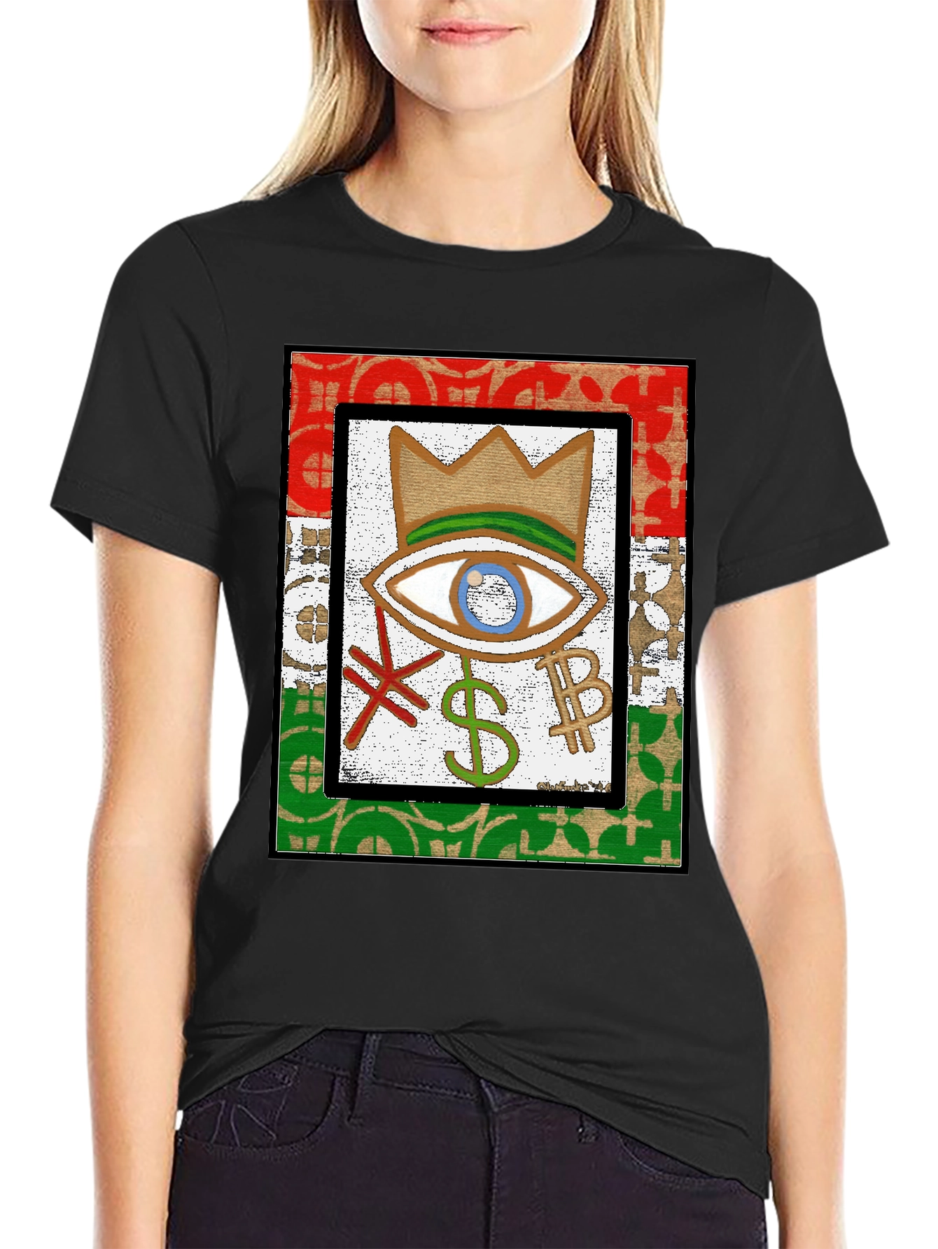 Eye Crown Money T-Shirt - Black