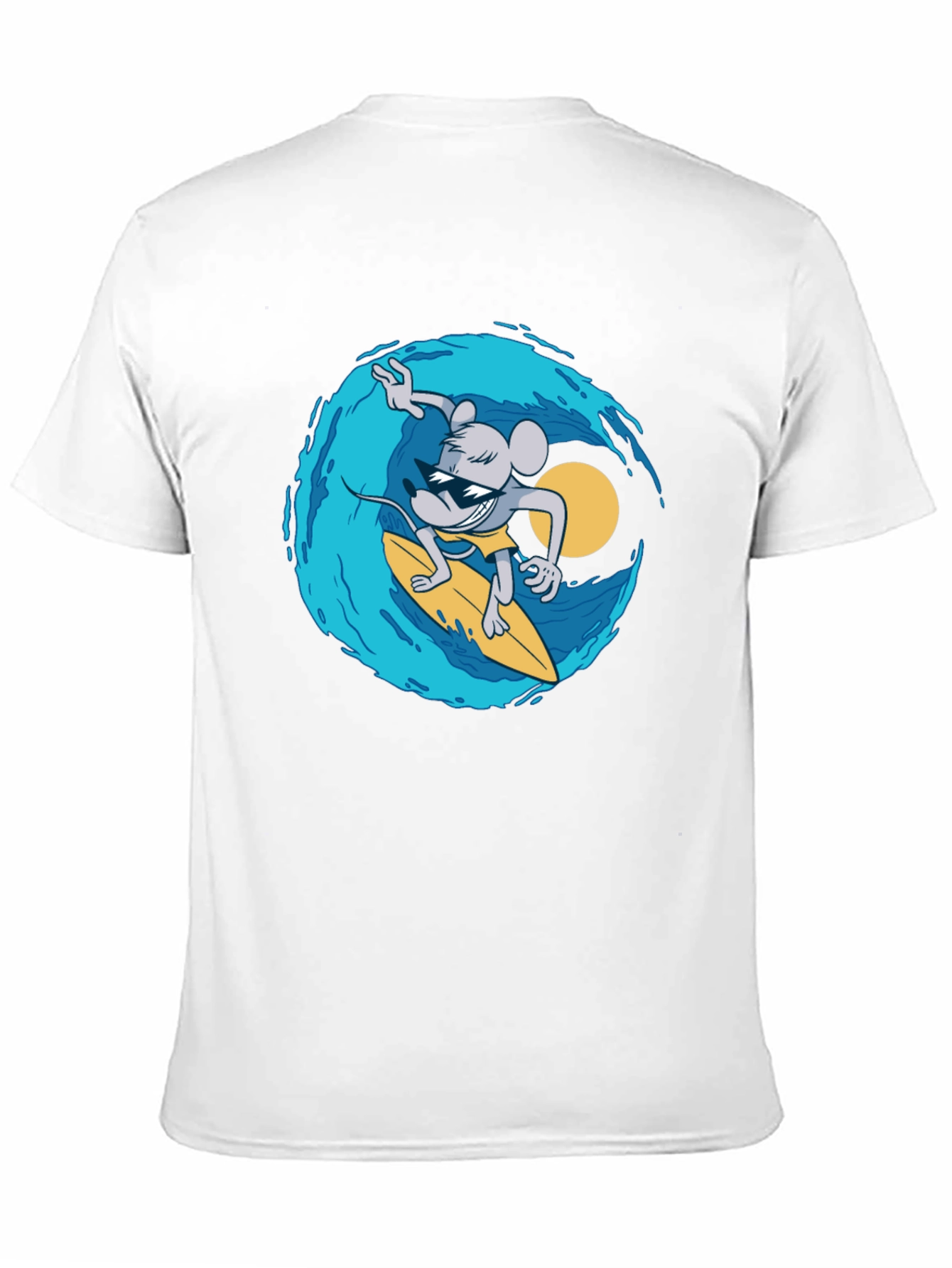 Surfing Mouse Graphic Tee - Cool Black T-Shirt