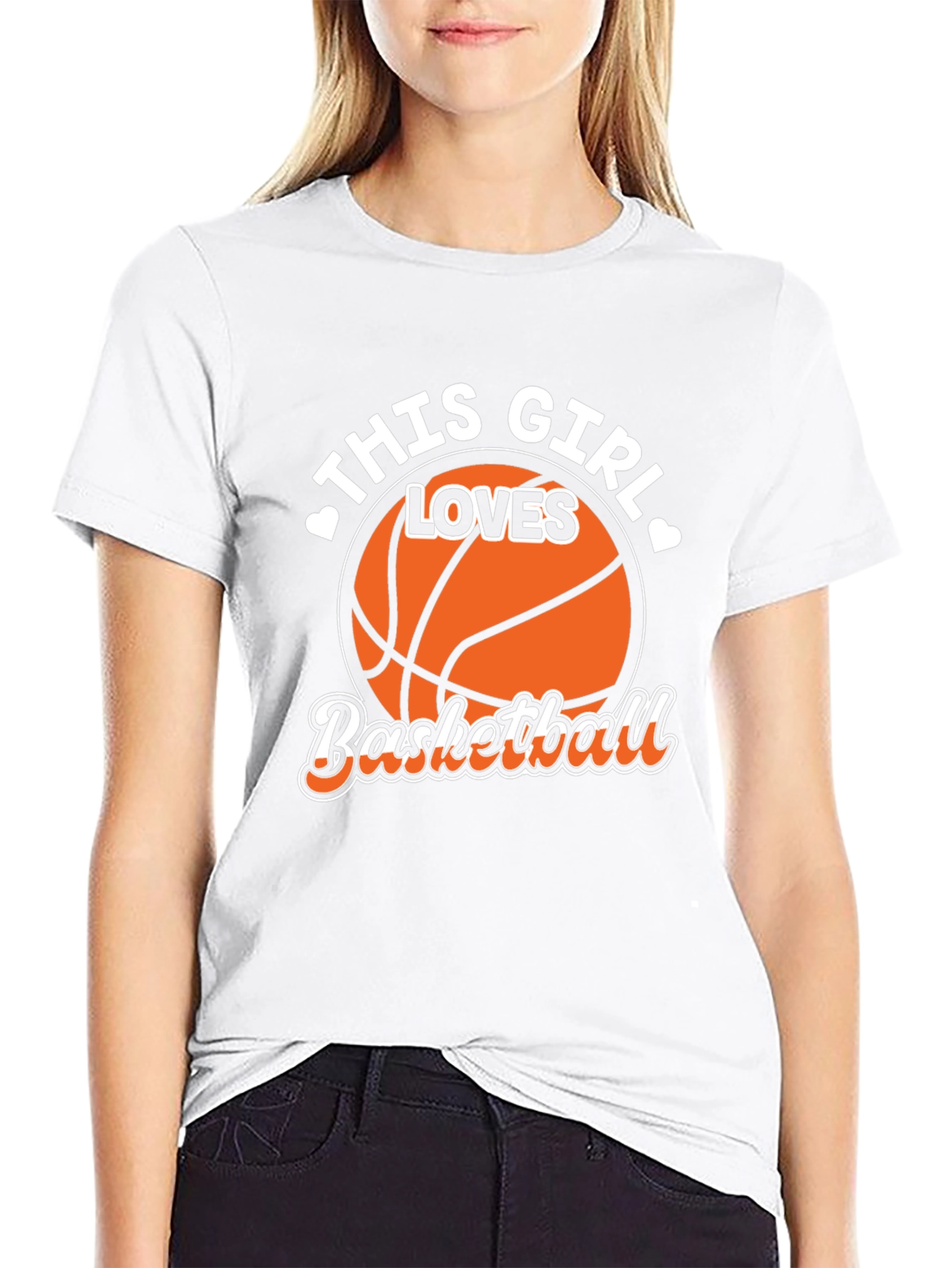 Basketball Girl T-Shirt - Black Graphic Tee