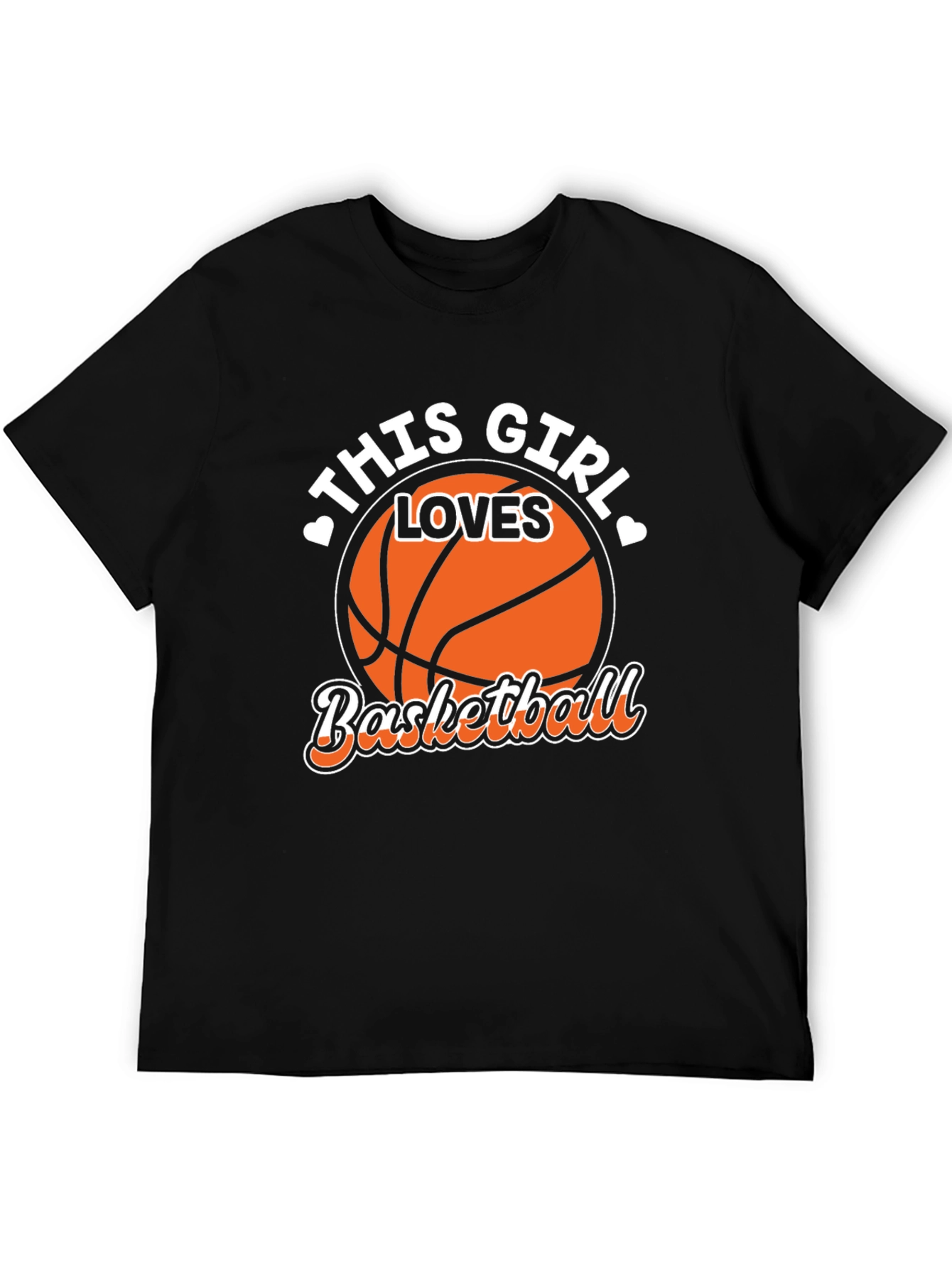 Basketball Girl T-Shirt - Black Graphic Tee