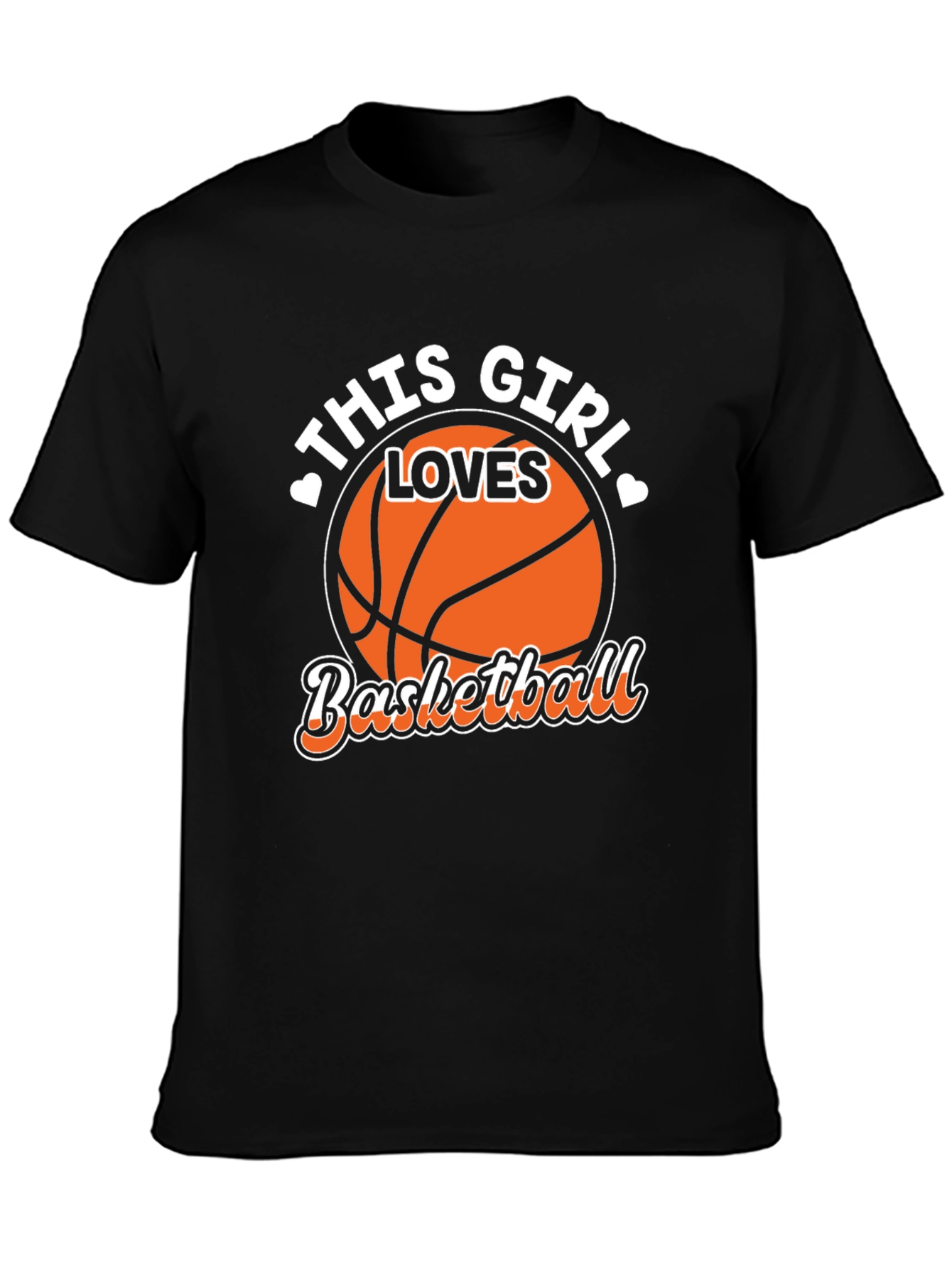 Basketball Girl T-Shirt - Black Graphic Tee
