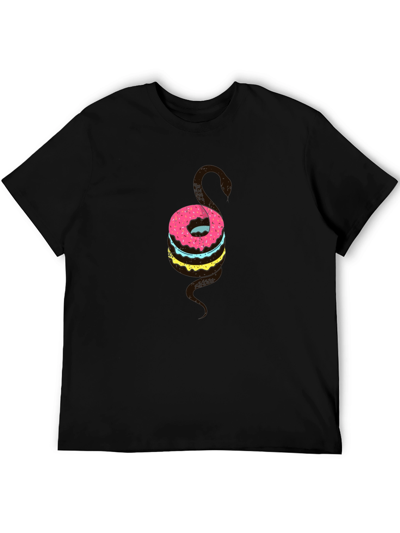 Donut Snake Graphic Tee - Quirky Novelty T-Shirt
