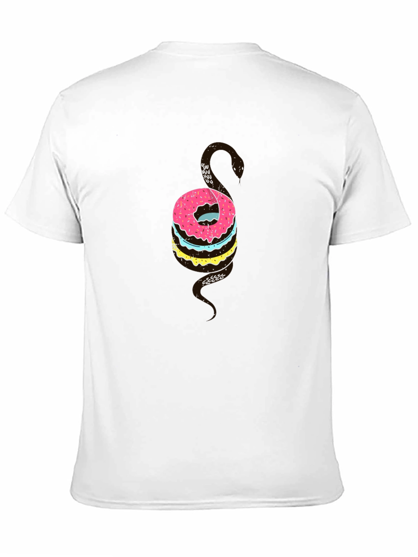 Donut Snake Graphic Tee - Quirky Novelty T-Shirt