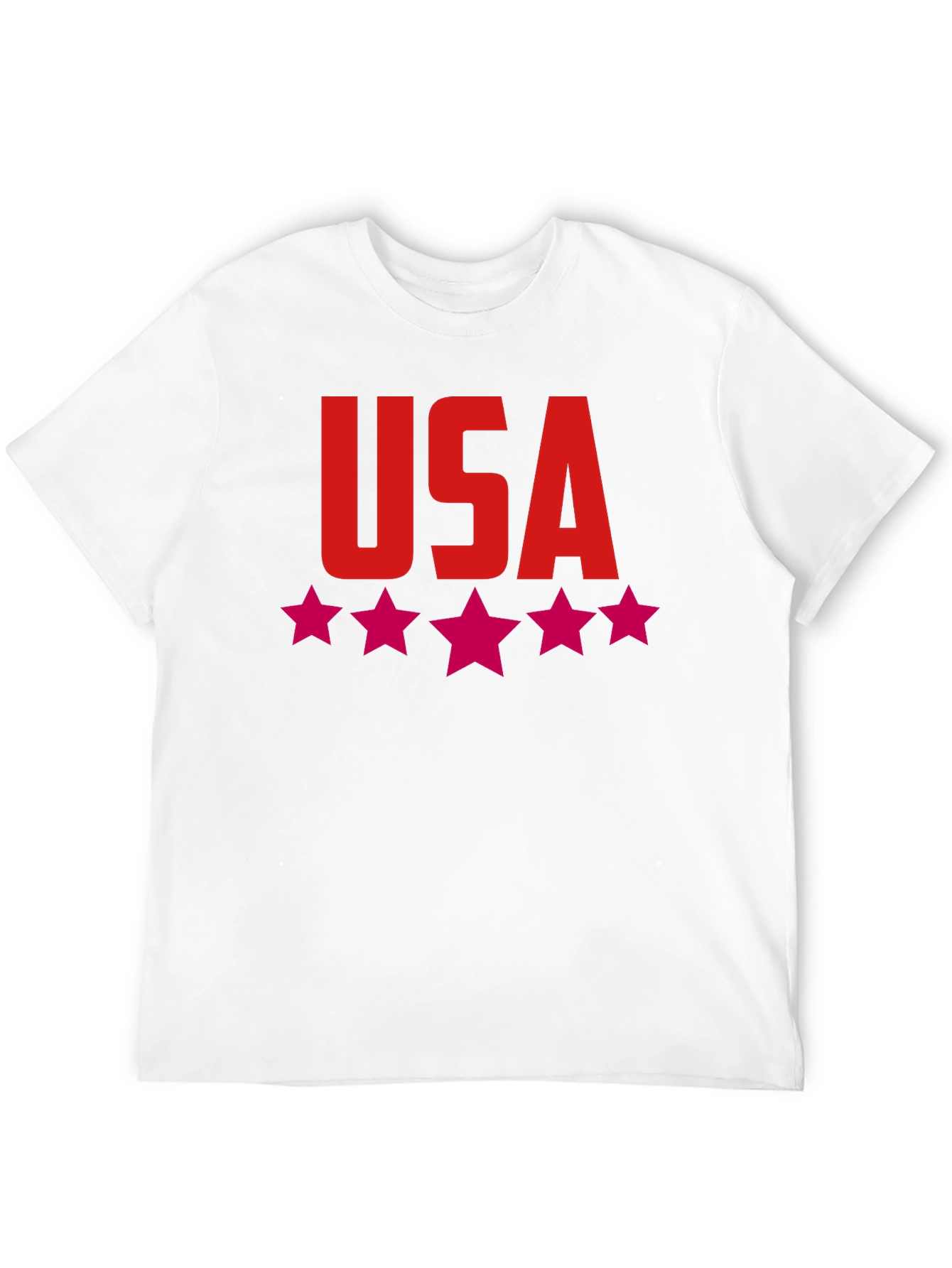 USA Stars Graphic Print Tee - Patriotic Black T-Shirt