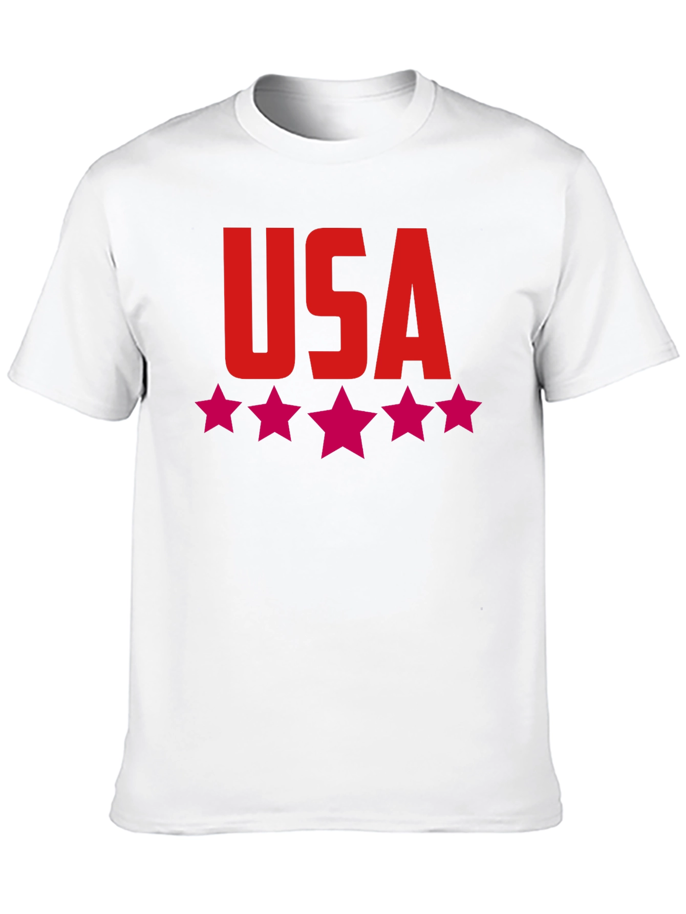 USA Stars Graphic Print Tee - Patriotic Black T-Shirt