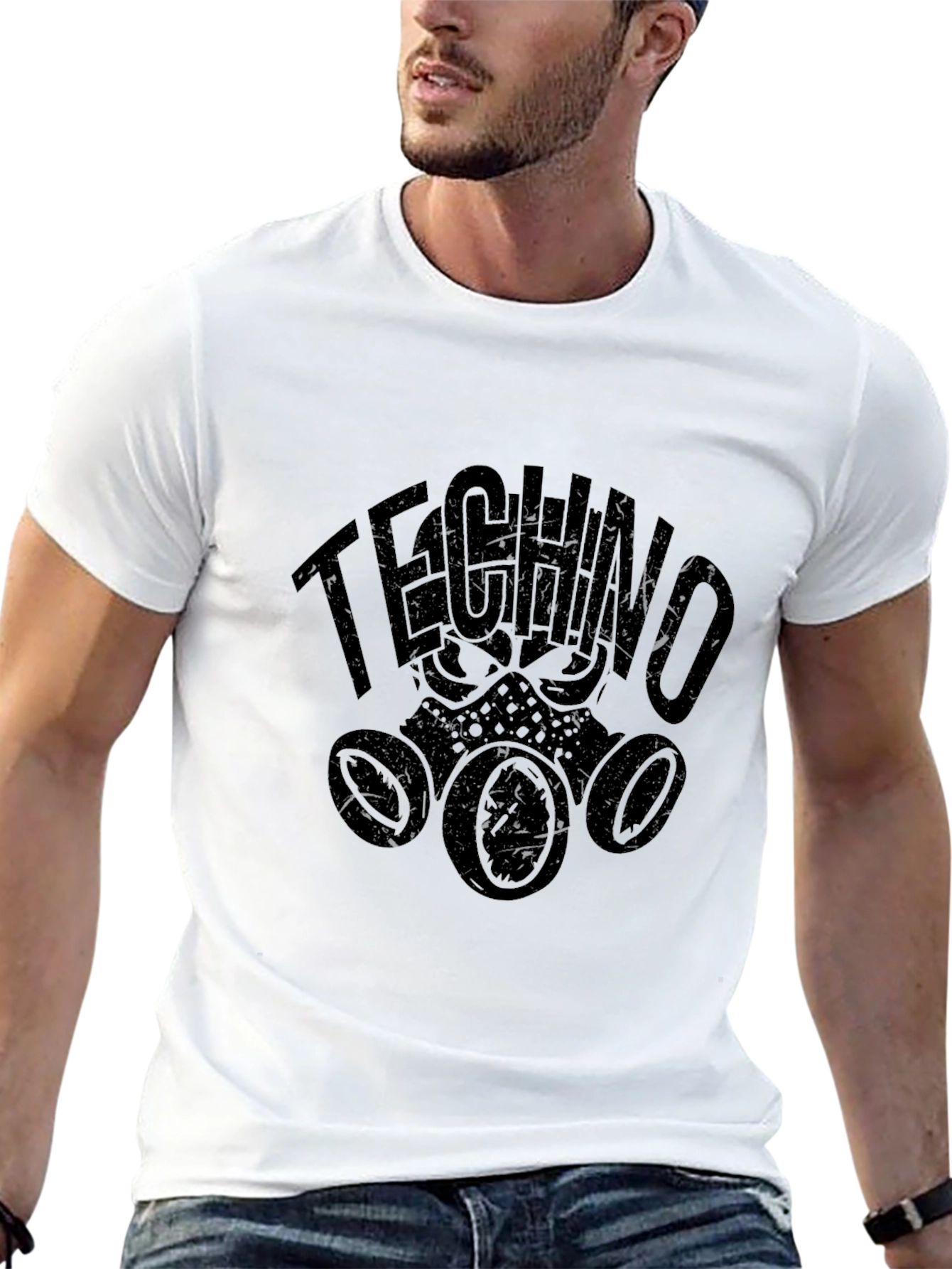 Techno Gas Mask Graphic T-Shirt