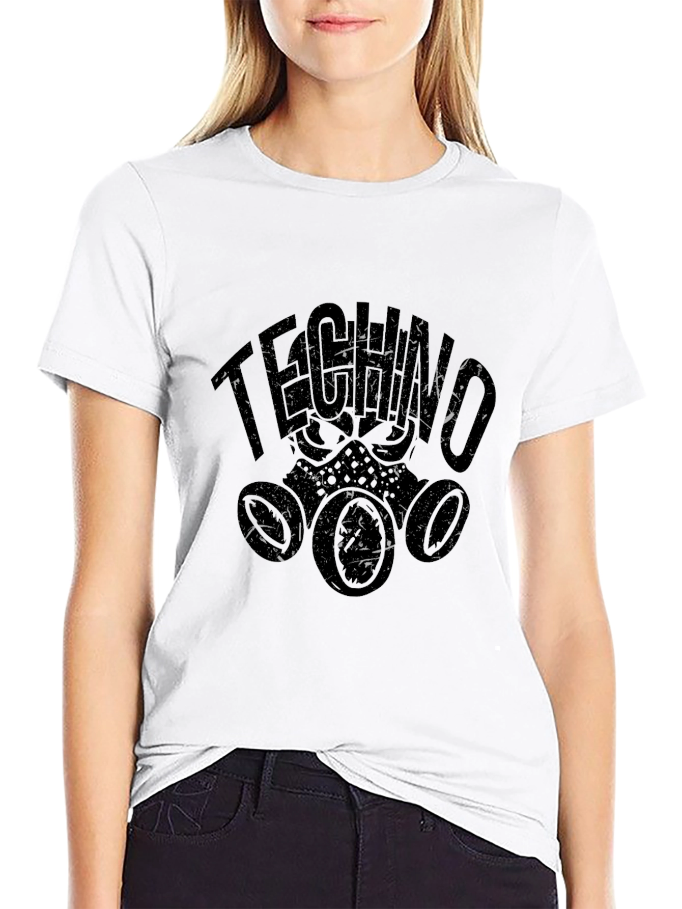 Techno Gas Mask Graphic T-Shirt