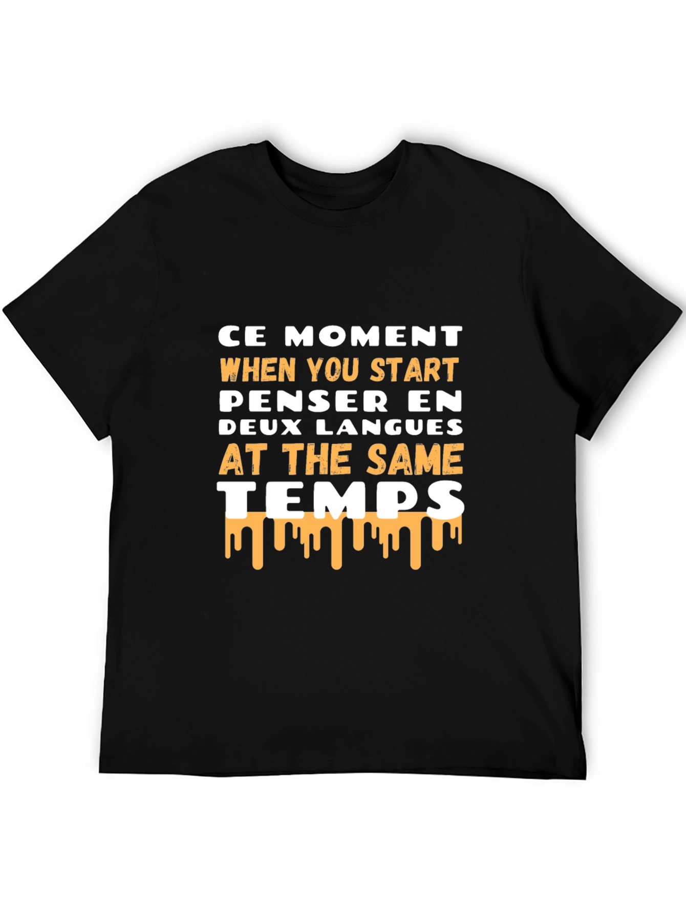 Humorous Bilingual Thinker Black T-Shirt