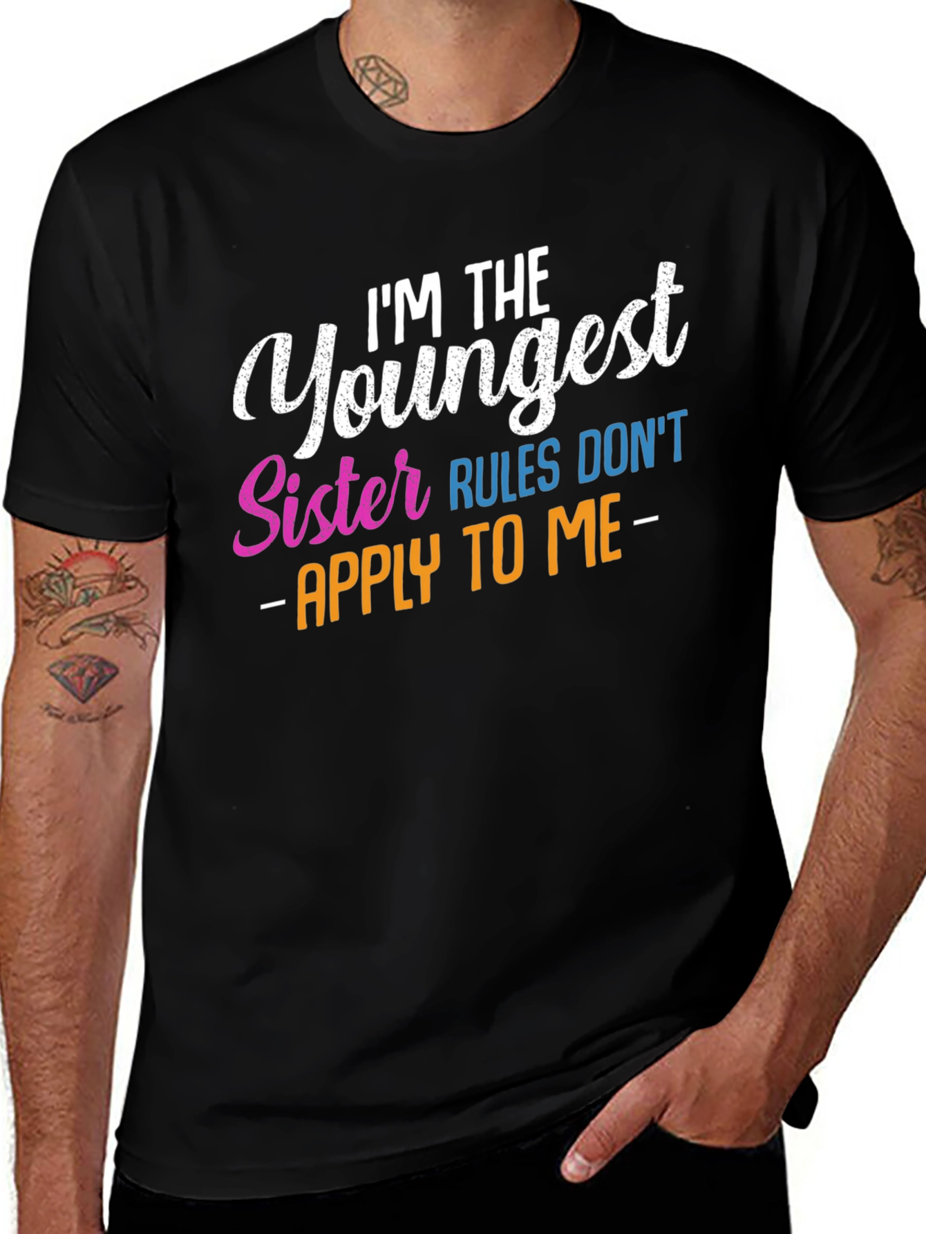 Youngest Sister Rules T-Shirt - Funny Sibling Tee