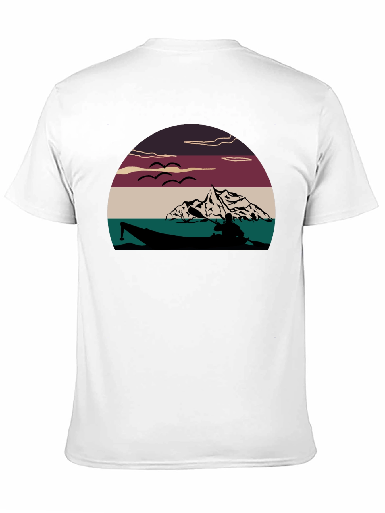Kayak Lake Sunset Graphic T-Shirt