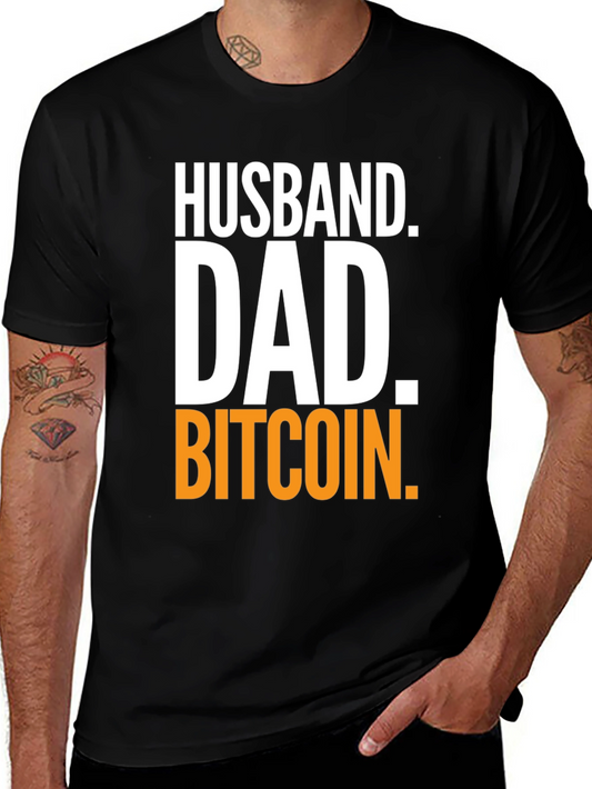 Husband Dad Bitcoin T-Shirt - Crypto Tee for Men